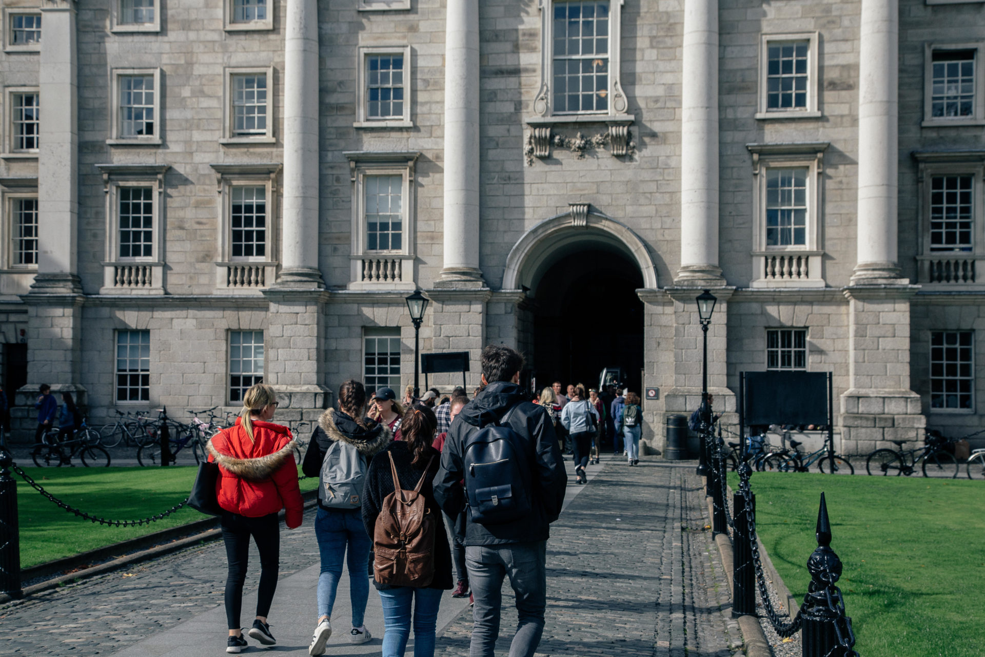 Main image shows students at Trinity College.