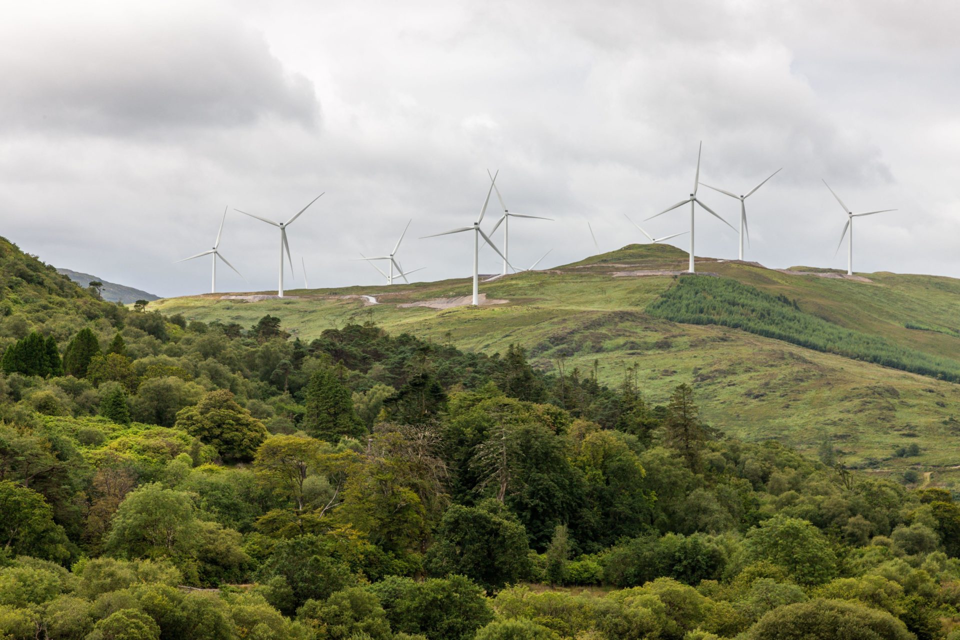 Wind turbines in Kilgarvan, Kerry. Image: David Creedon / Alamy