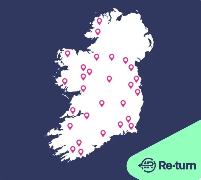 A map - for illustrative purposes only - showing planned return points across Ireland