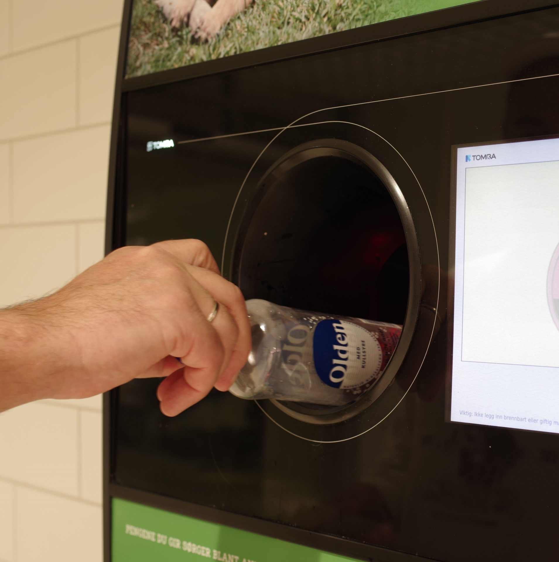 A can and bottle deposit return recycling system is seen in Norway in September 2020.
