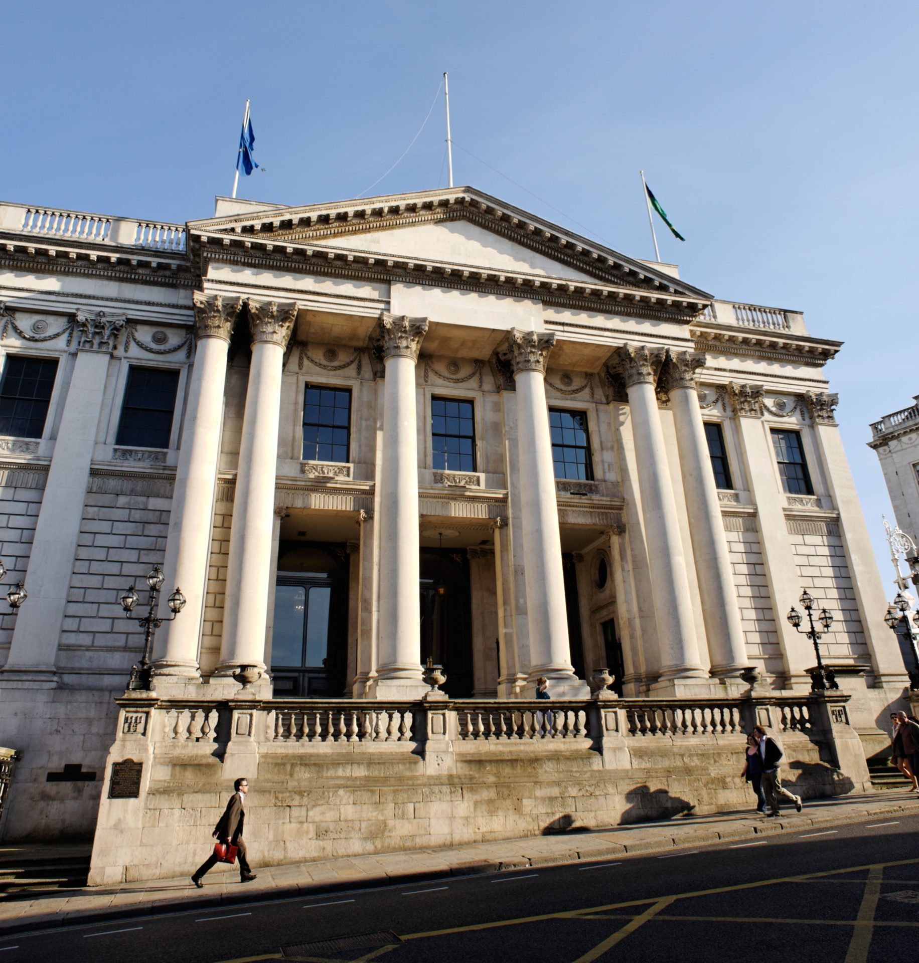 Dublin City Hall is seen on Parliament Street. 