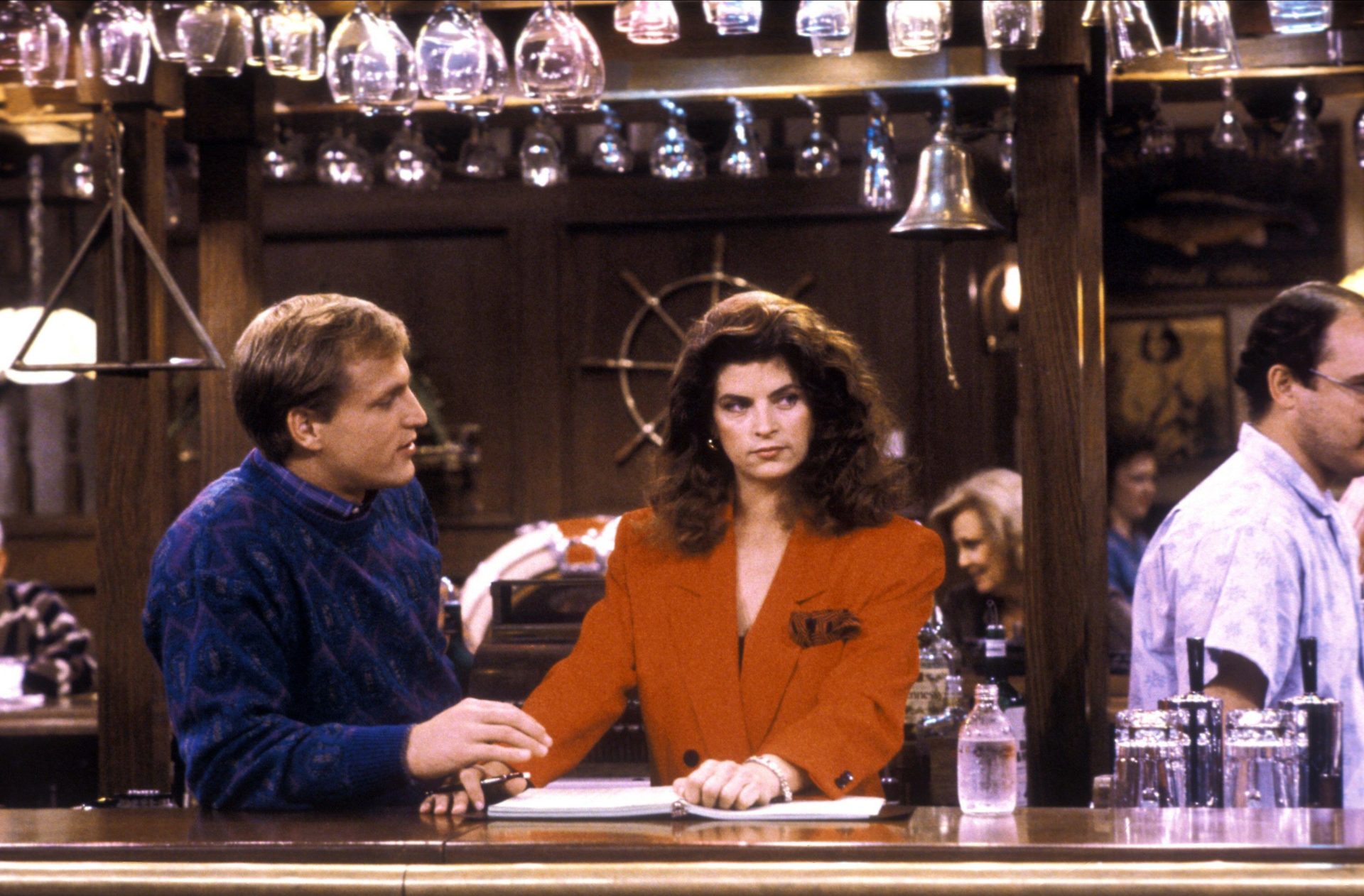 Kirstie Alley with Woody Harrelson in Cheers, 1982