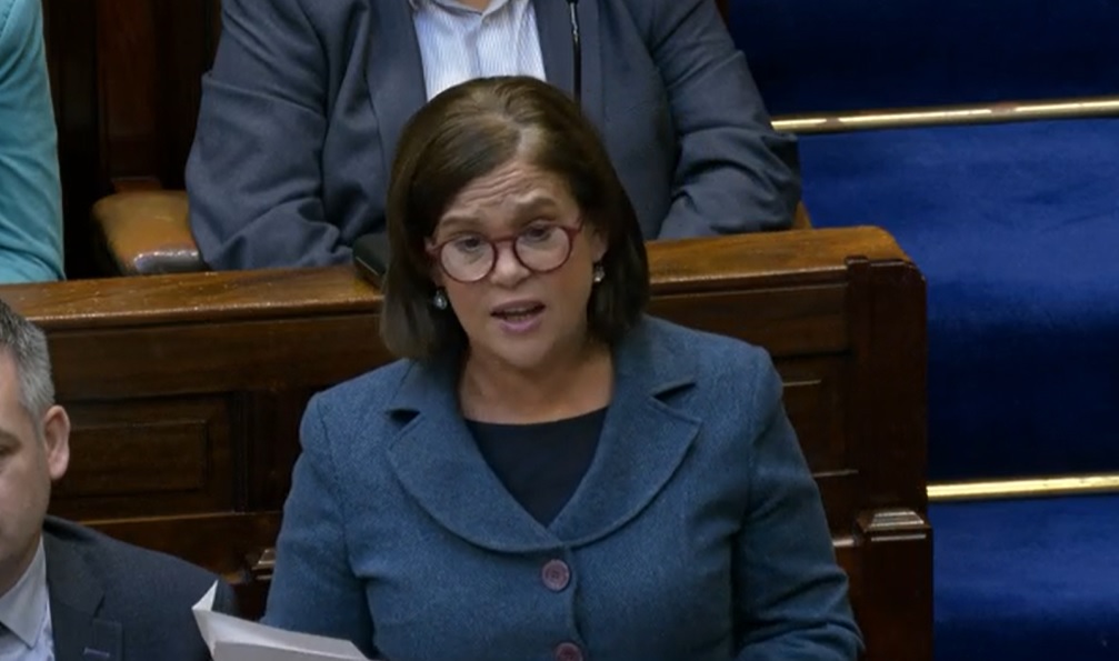 Sinn Féin leader Mary Lou McDonald speaking in the Dáil ahead of the election of Leo Varadkar as Taoiseach.