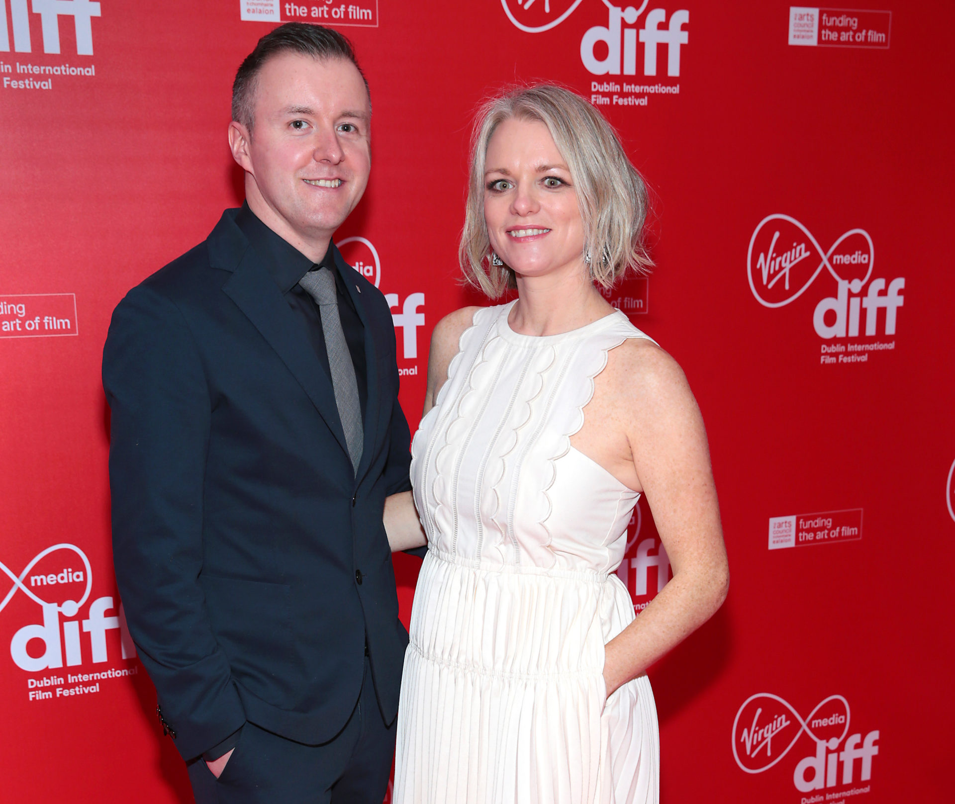 Director Colm Bairead and Producer Cleona Ni Chrualaoi at the gala screening of the film An Cailín Ciúin. 