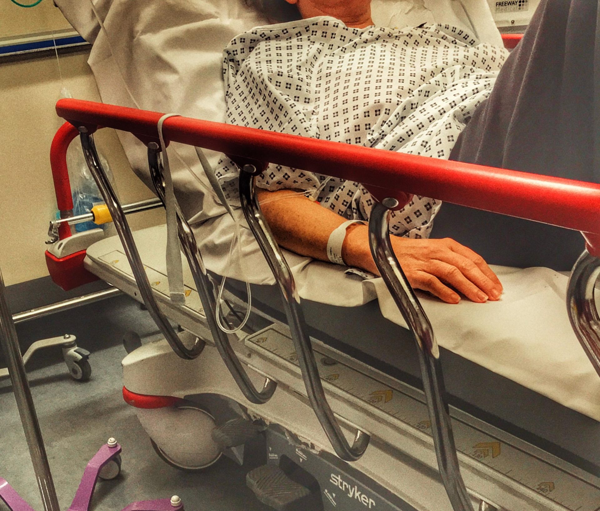 File photo shows a patient on a trolley in a hospital A&E.
