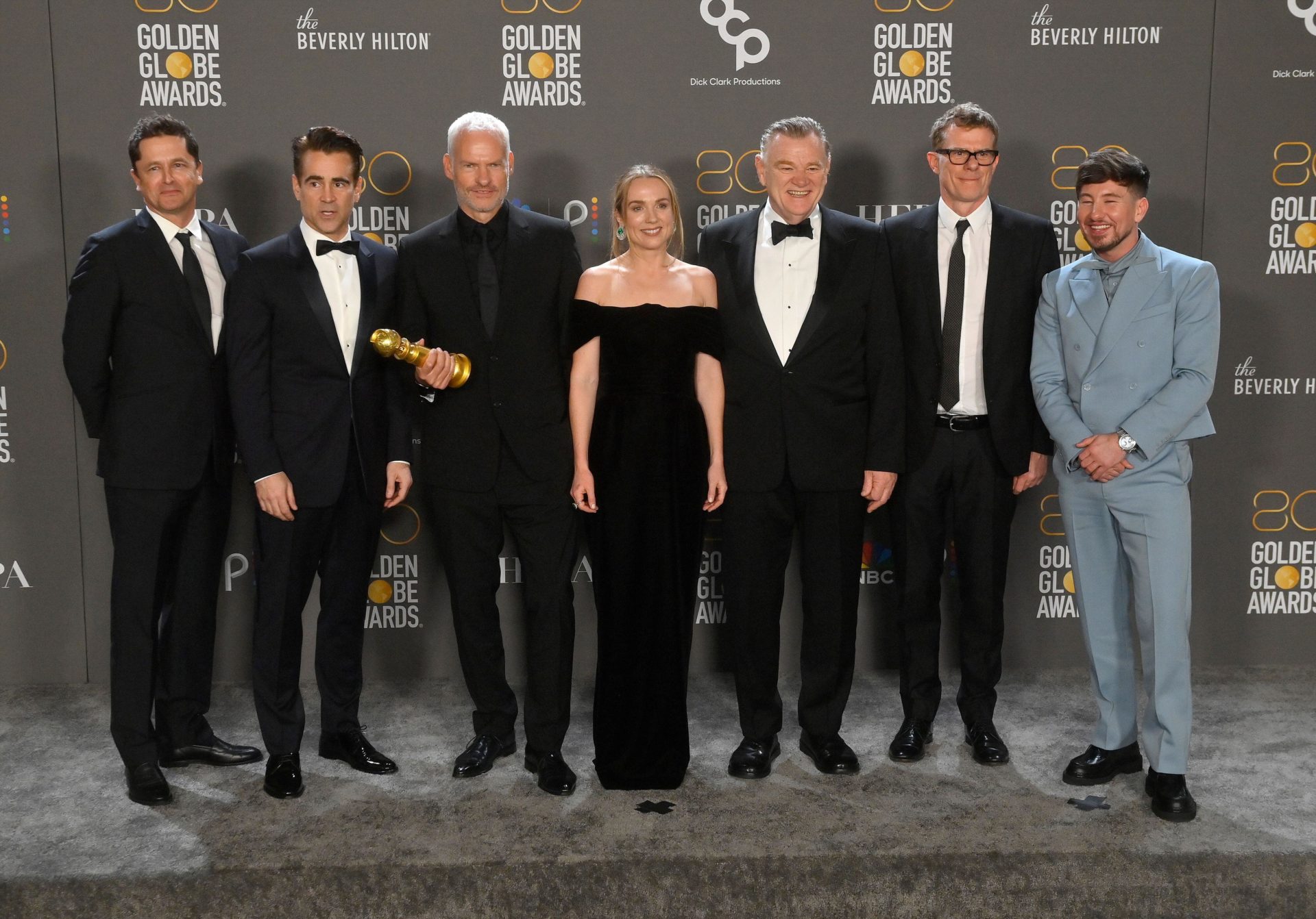 The cast and creators of the Banshees of Inisherin at the Golden Globes.