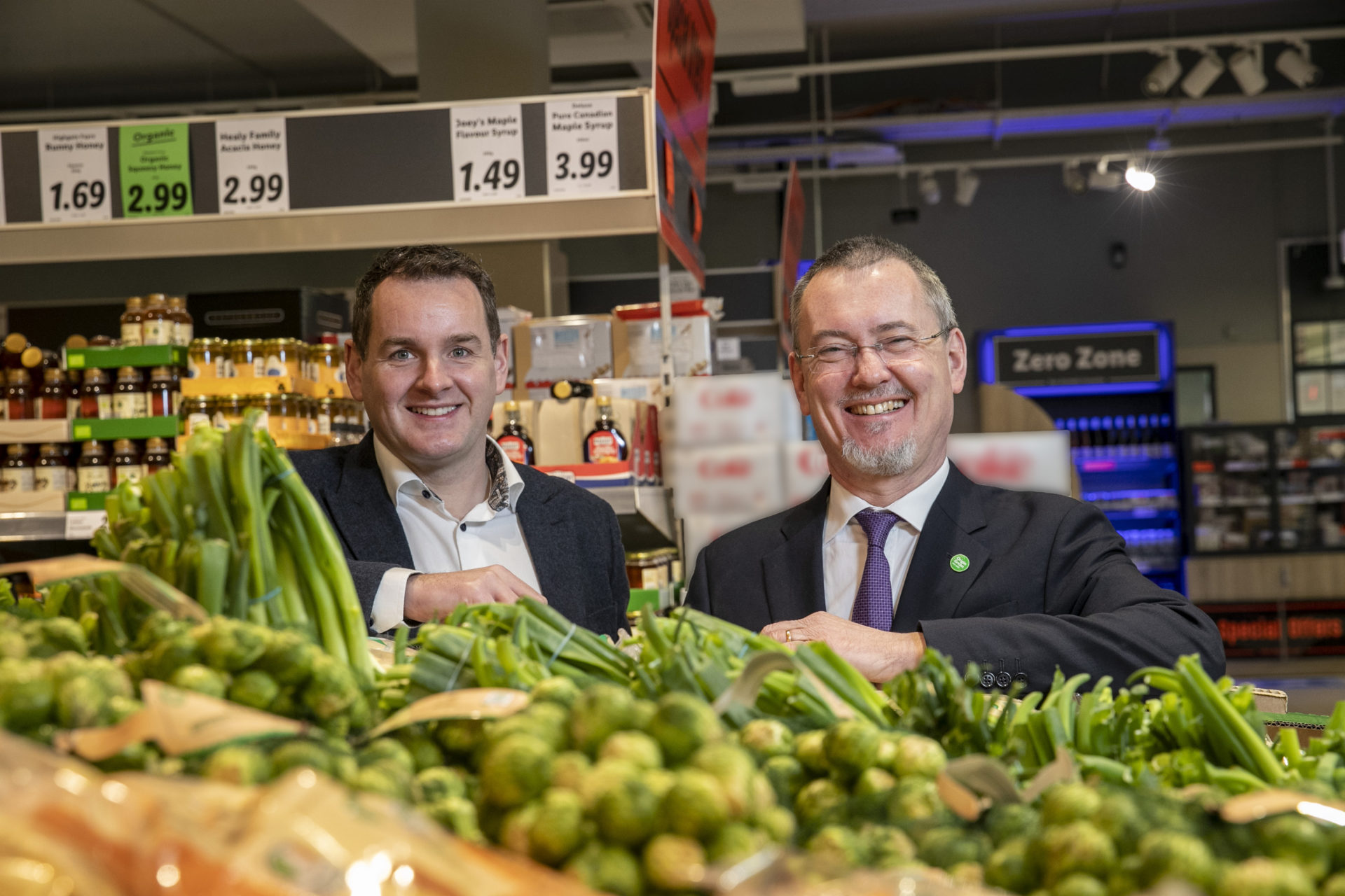 J.P. Scally, CEO of Lidl Ireland, and Jim O’Toole, CEO of Bord Bia at the launch of Lidl’s Supplier Impact Report for 2022.