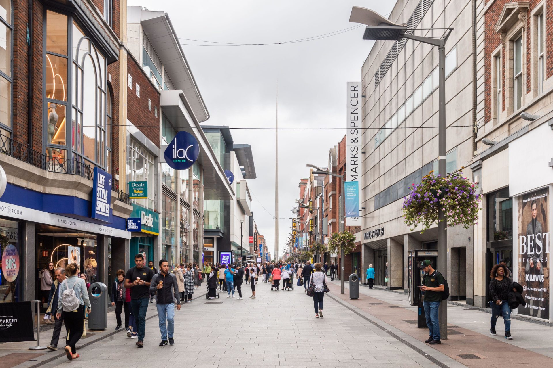 Shops and people on Henry Street in Dublin city centre in August 2022. 