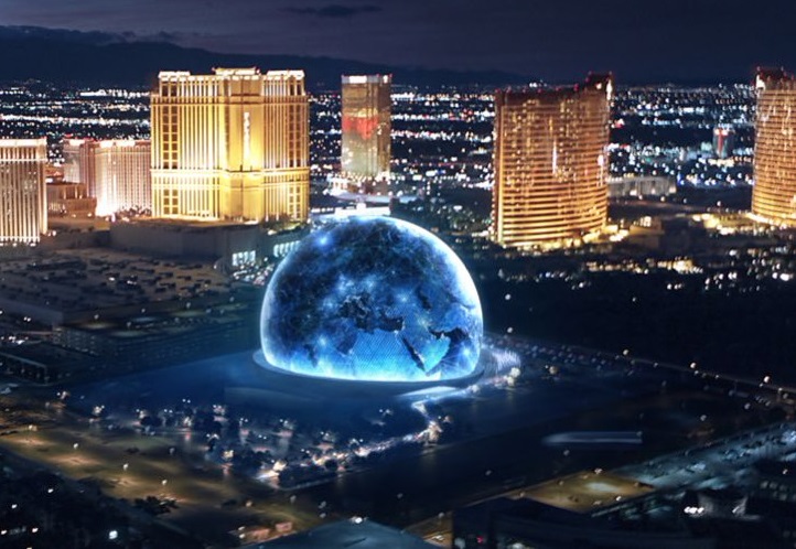 An artist's impression of the MSG Sphere on the Las Vegas Strip. 