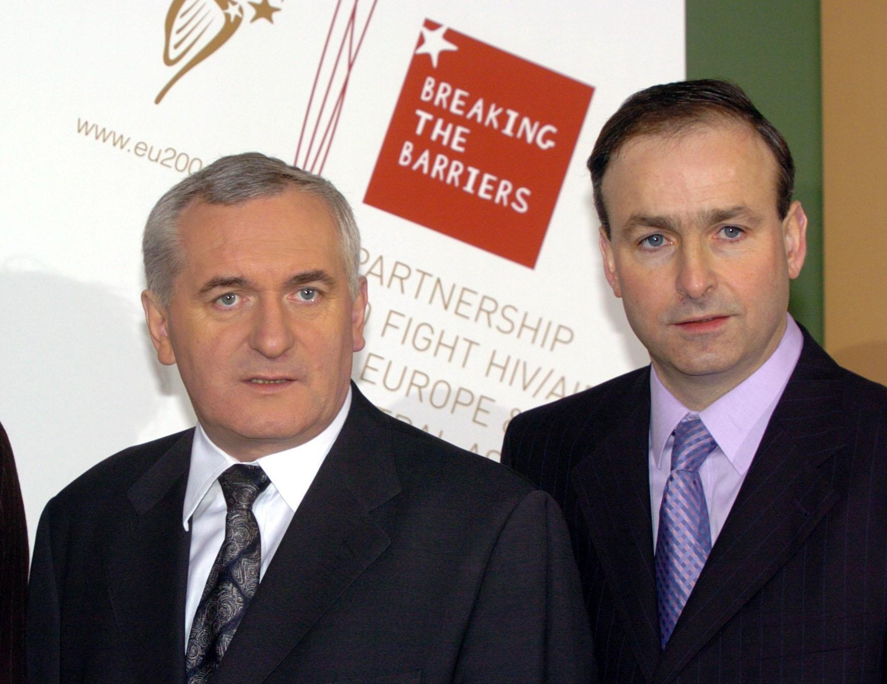 Bertie Ahern and Michael Martin at Dublin Castle in February 2004. 