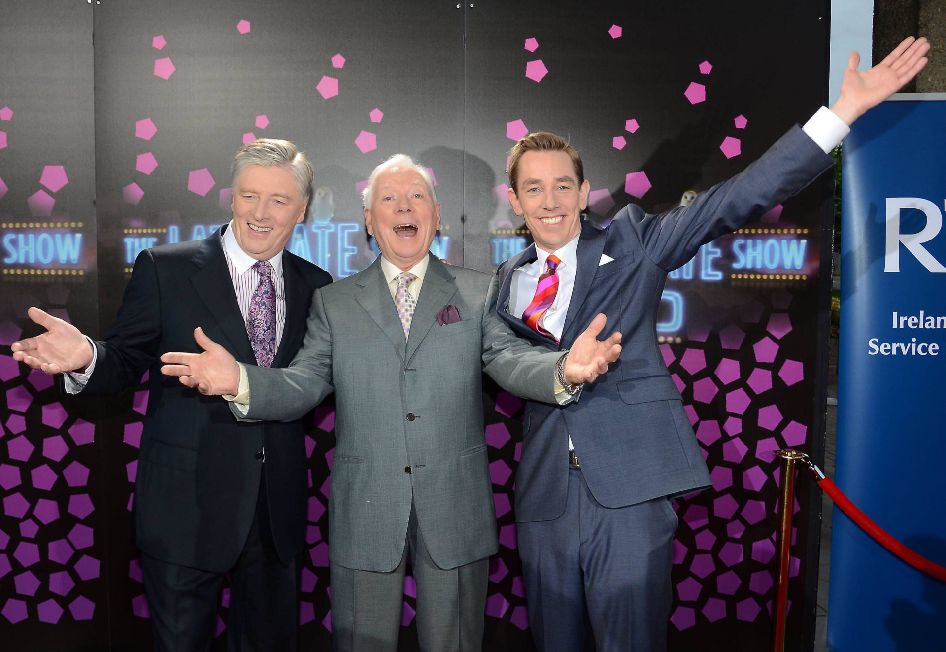 Pat Kenny with fellow Late Late Show presenters Ryan Tubridy and Gay Byrne