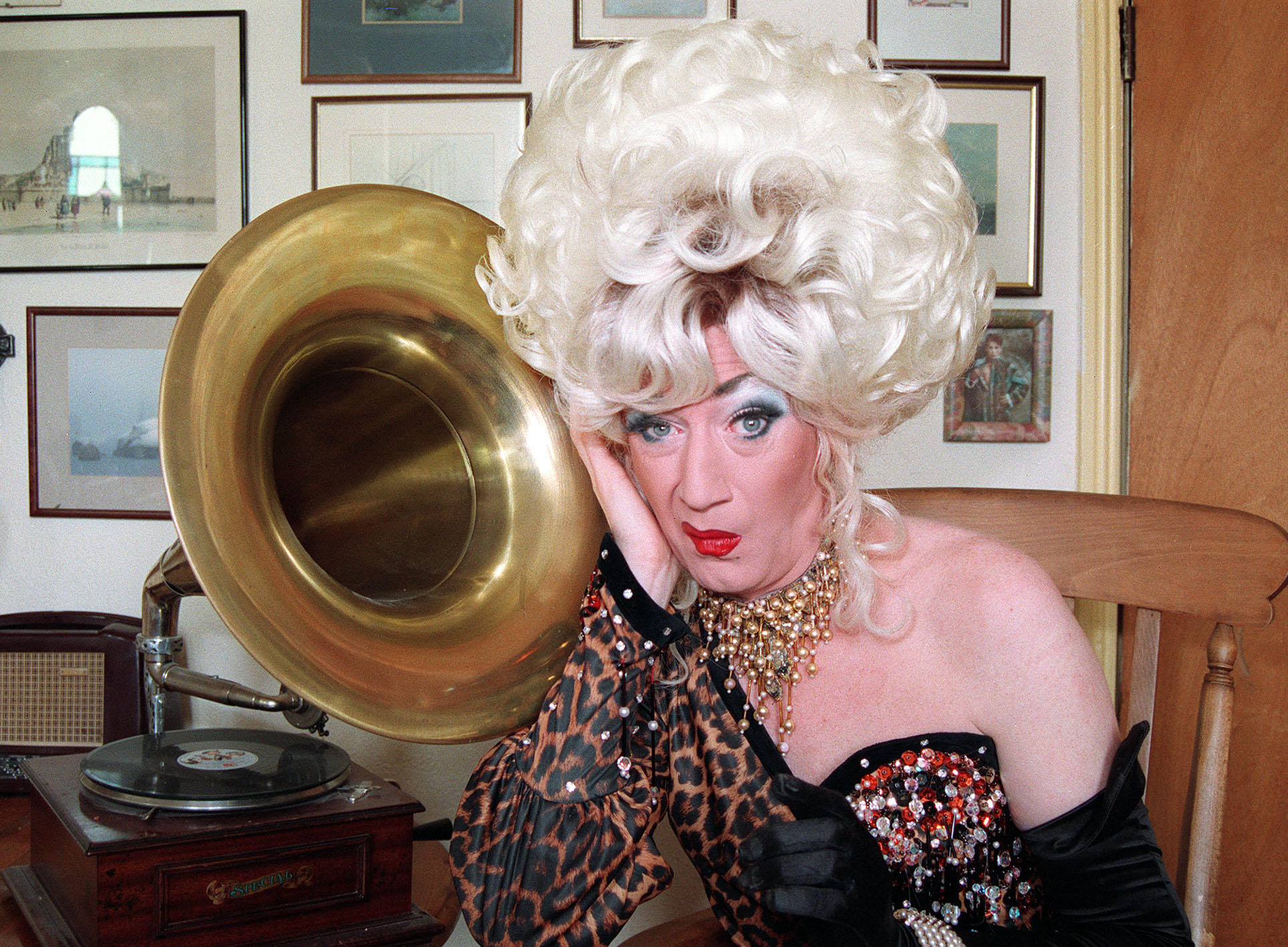 Lily Savage at her 'Council flat' in south London. Image: PA Images/Alamy 