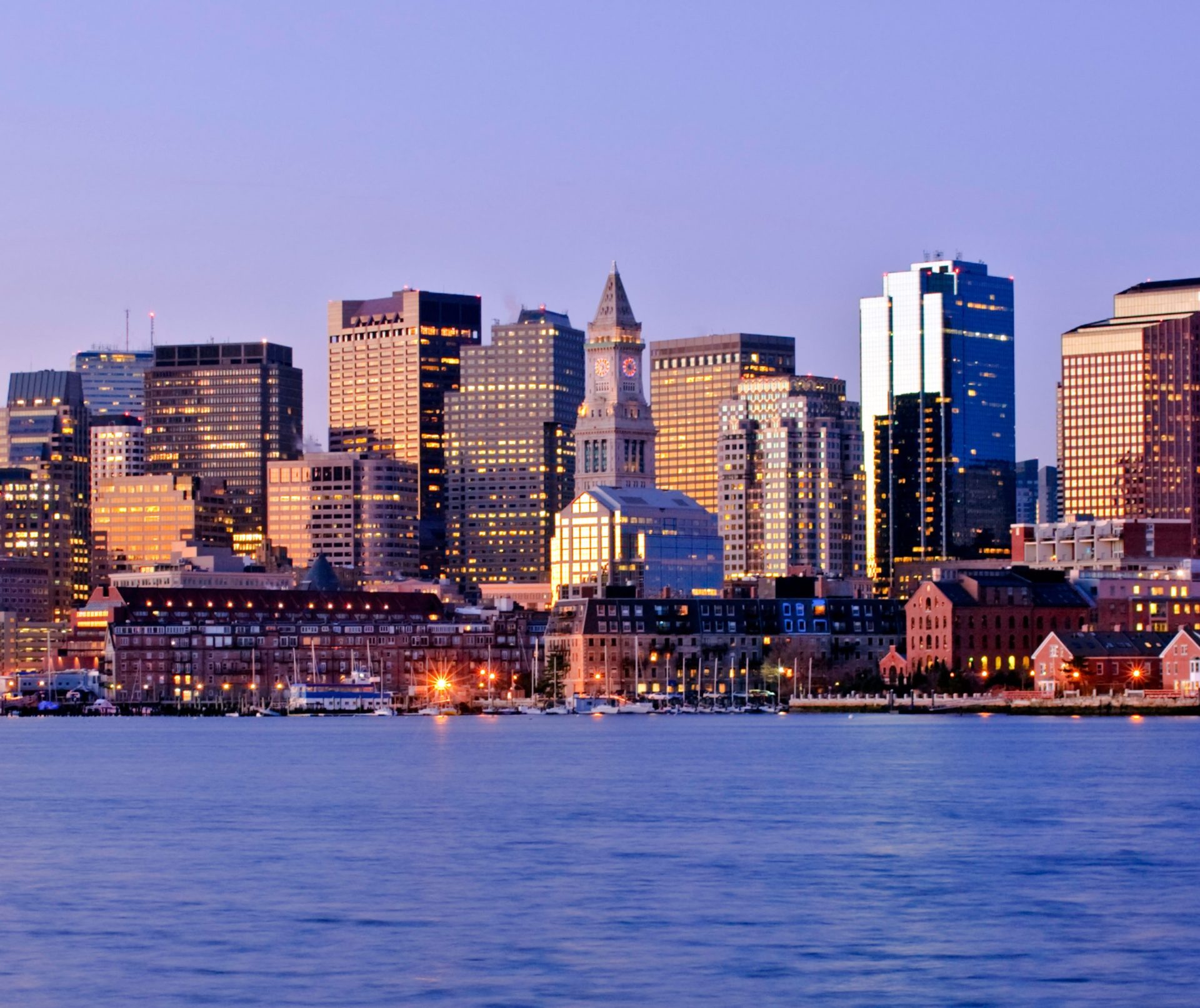 The skyline of Boston, Massachusetts in the United States in 2008.