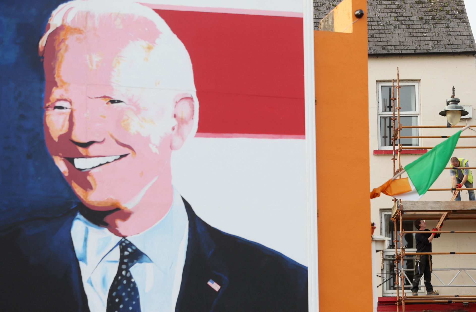 A mural of Joe Biden in his ancestral home of Ballina, Co Mayo in November 2020