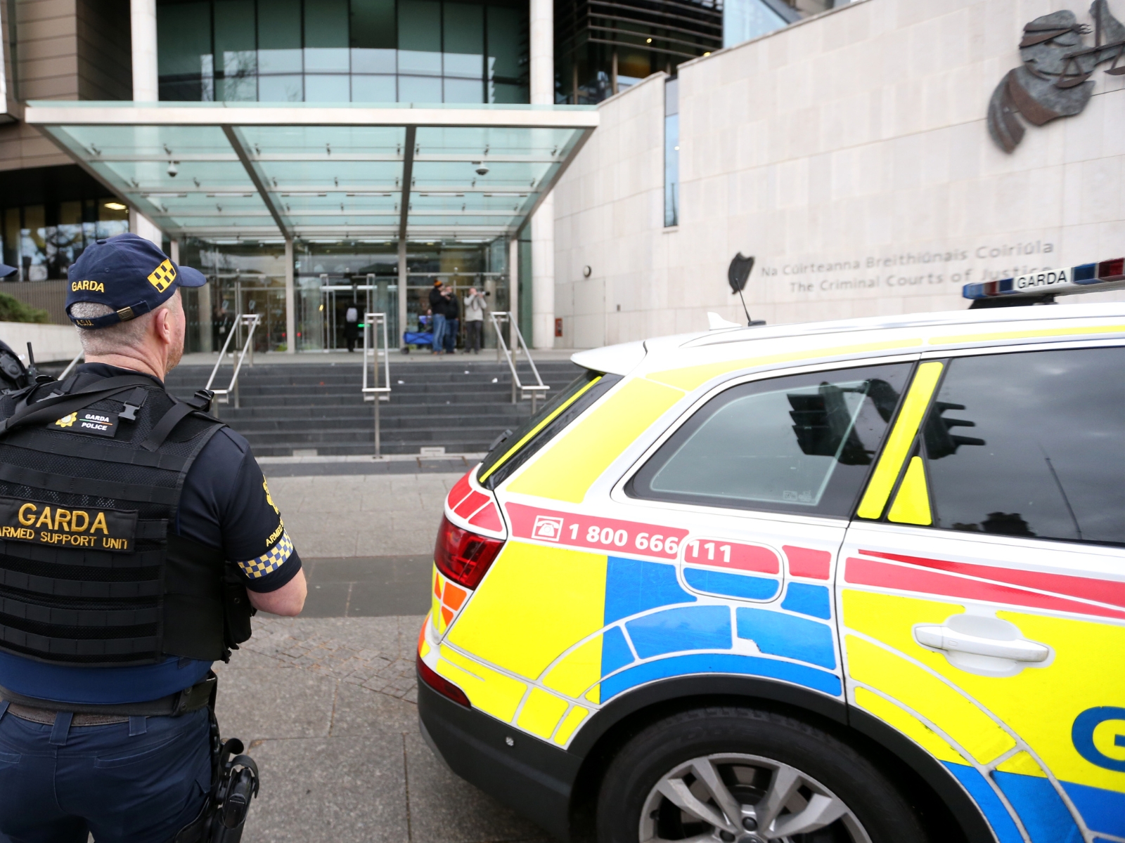 Armed gardai at the Regency Murder Trial in Dublin, 23-01-2023. Image: RollingNews