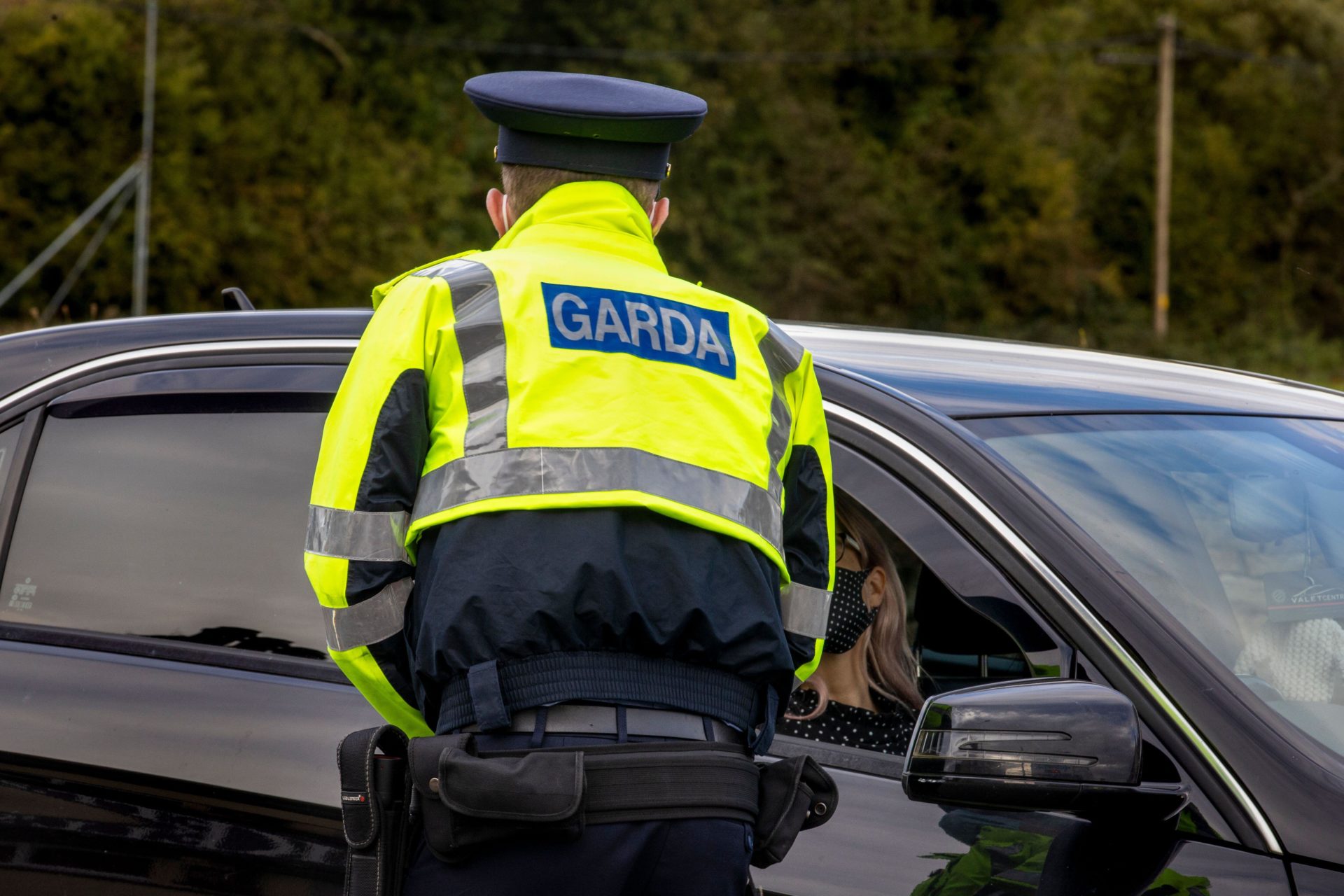 Members of An Garda Síochána performing random vehicle checks in Co Donegal in September 2020.