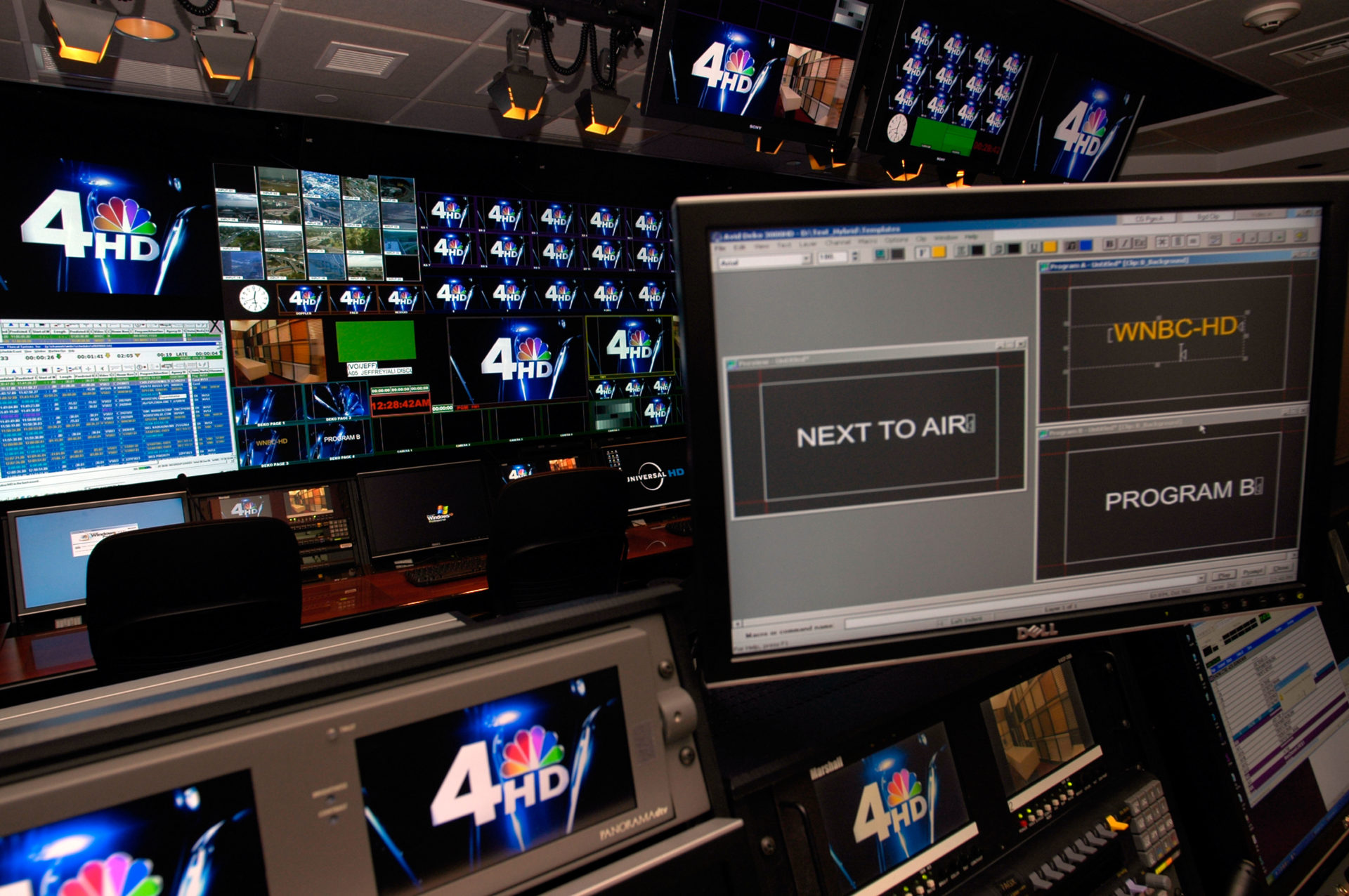 WNBC Channel Four HDTV studio and control room in Rockefeller Centre, New York in September 2006. 