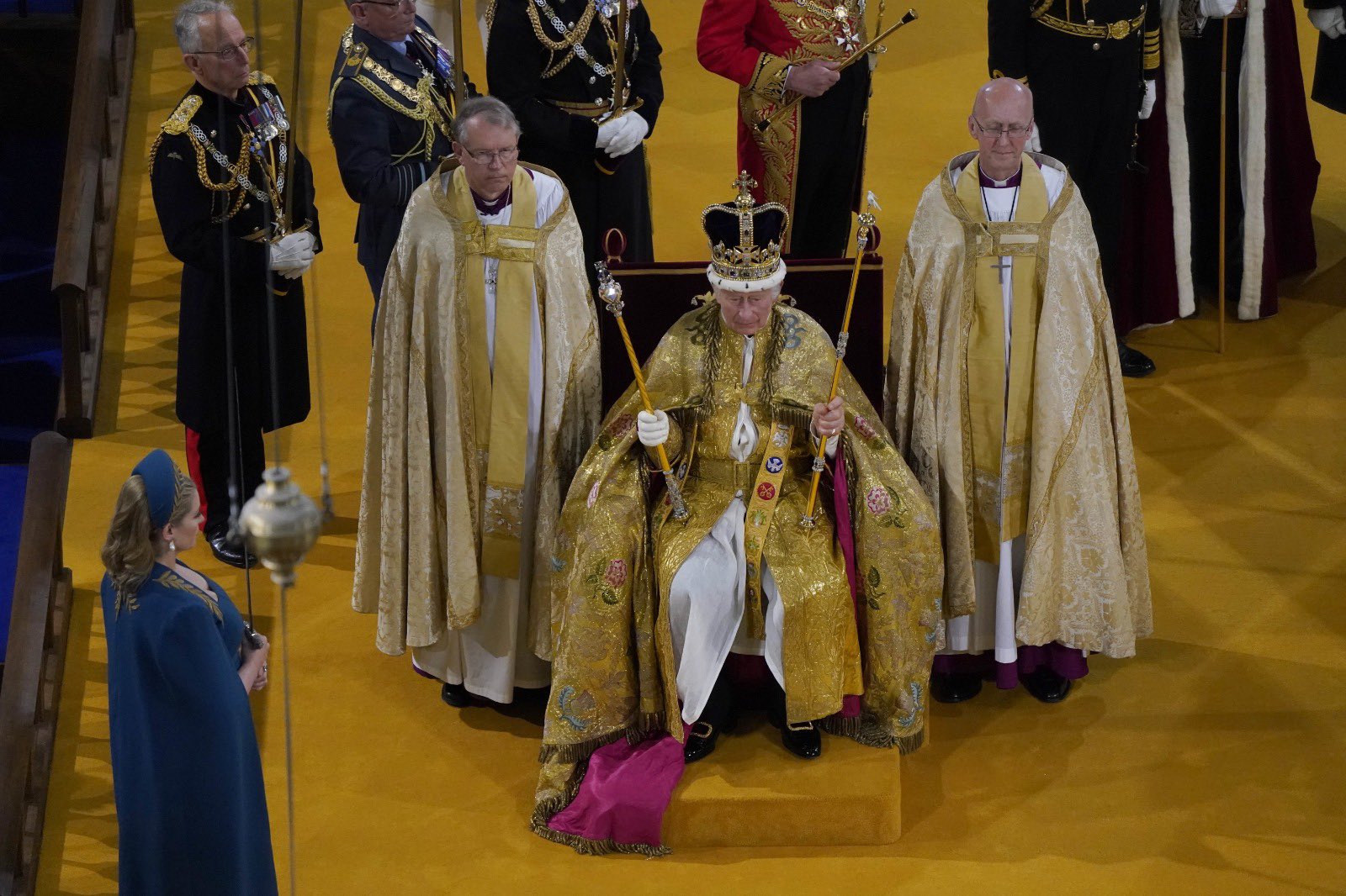 Britain's King Charles III is crowned at Westminster Abbey in London, England. 