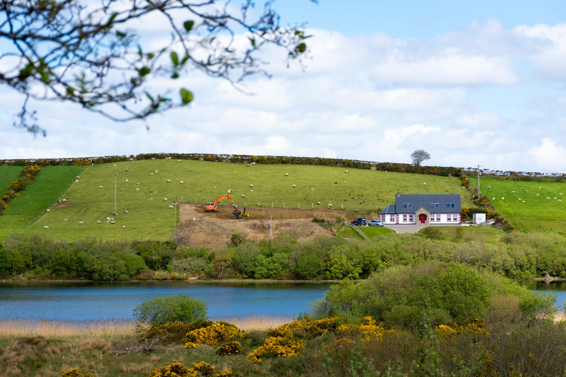 Work beginning on a new site in rural Ireland, County Donegal.