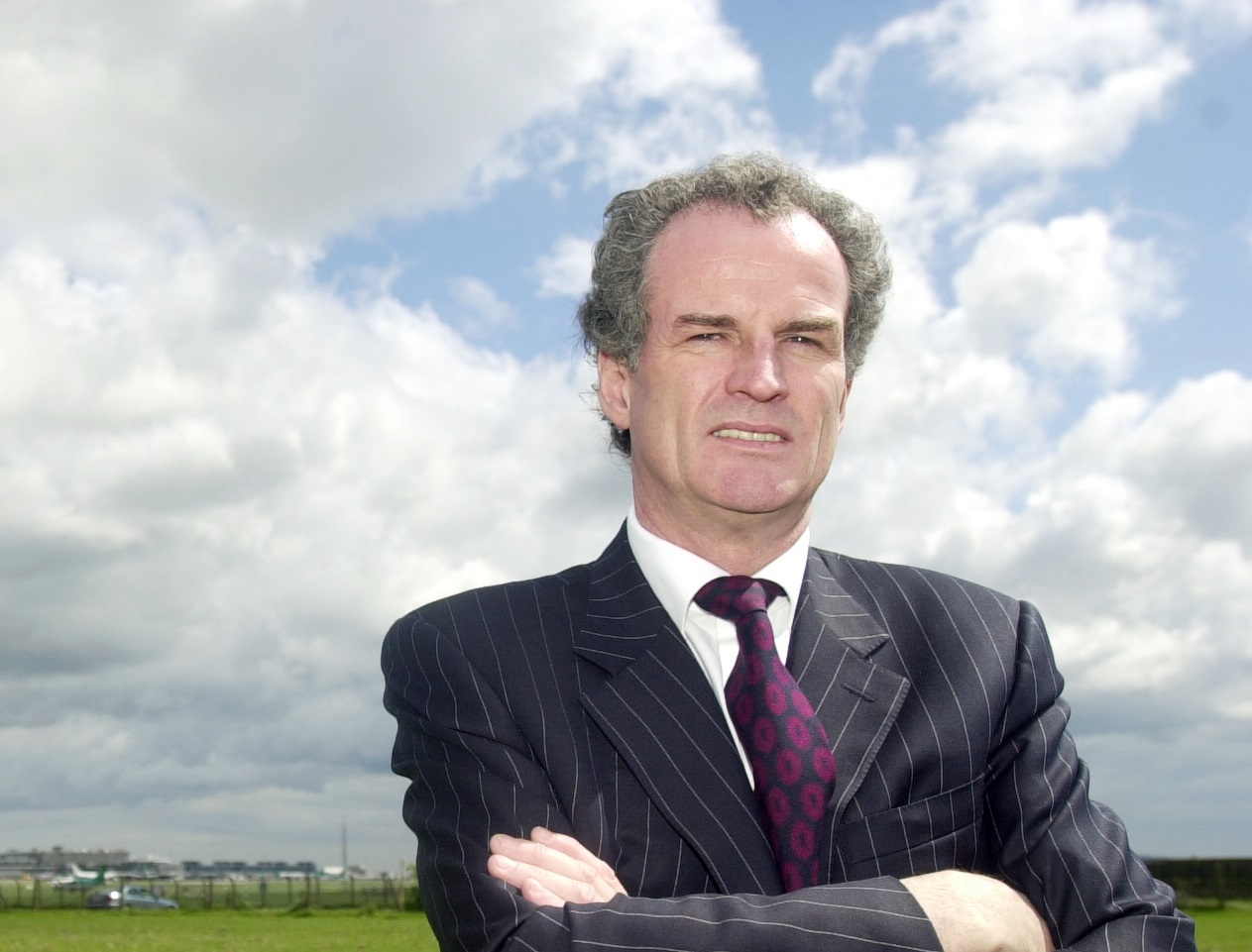 Ulick McEvaddy on the grounds beside Dublin Airport in 2003.