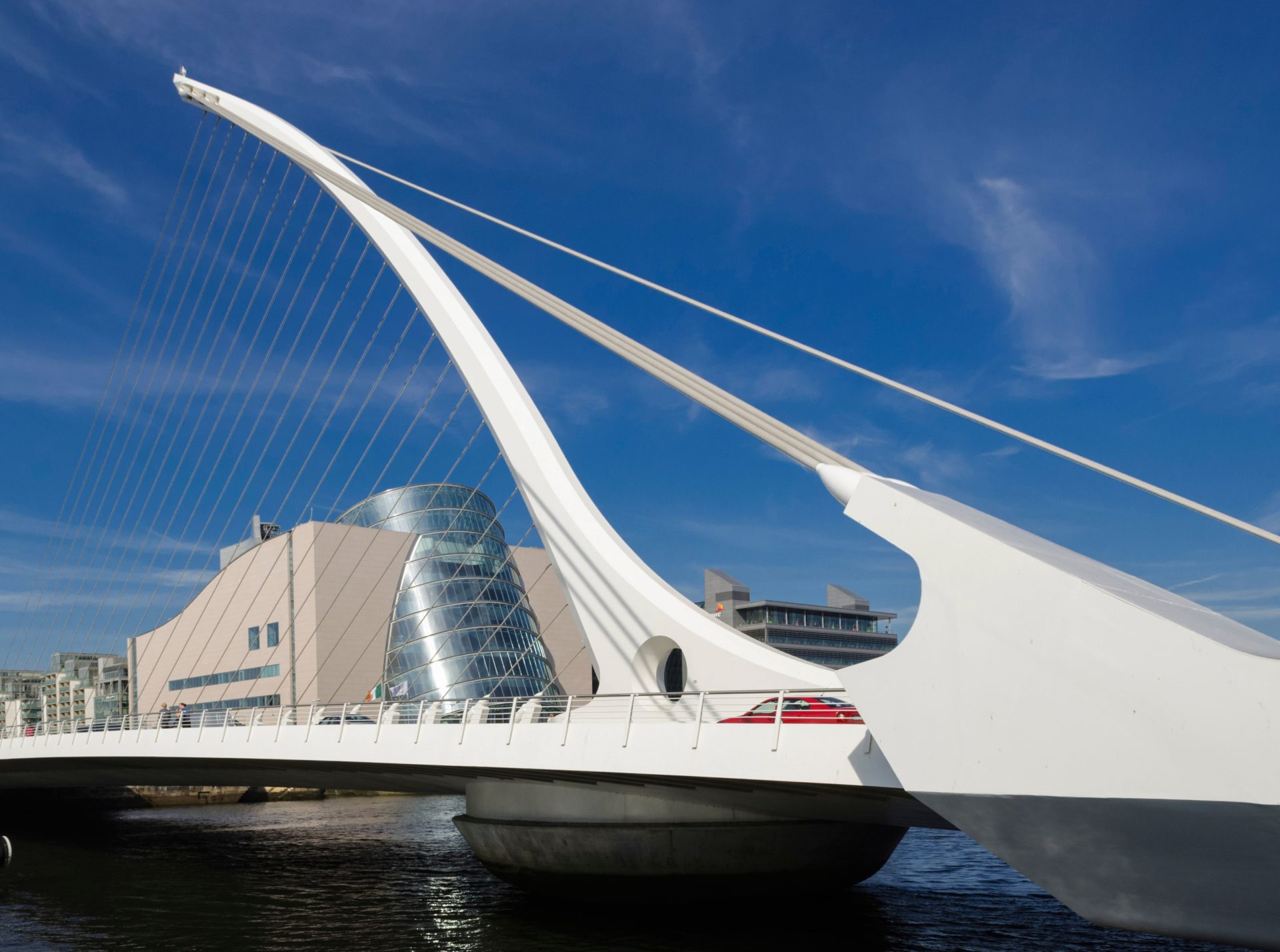 The Samuel Beckett Bridge is seen over Dublin's River Liffey in August 2012.