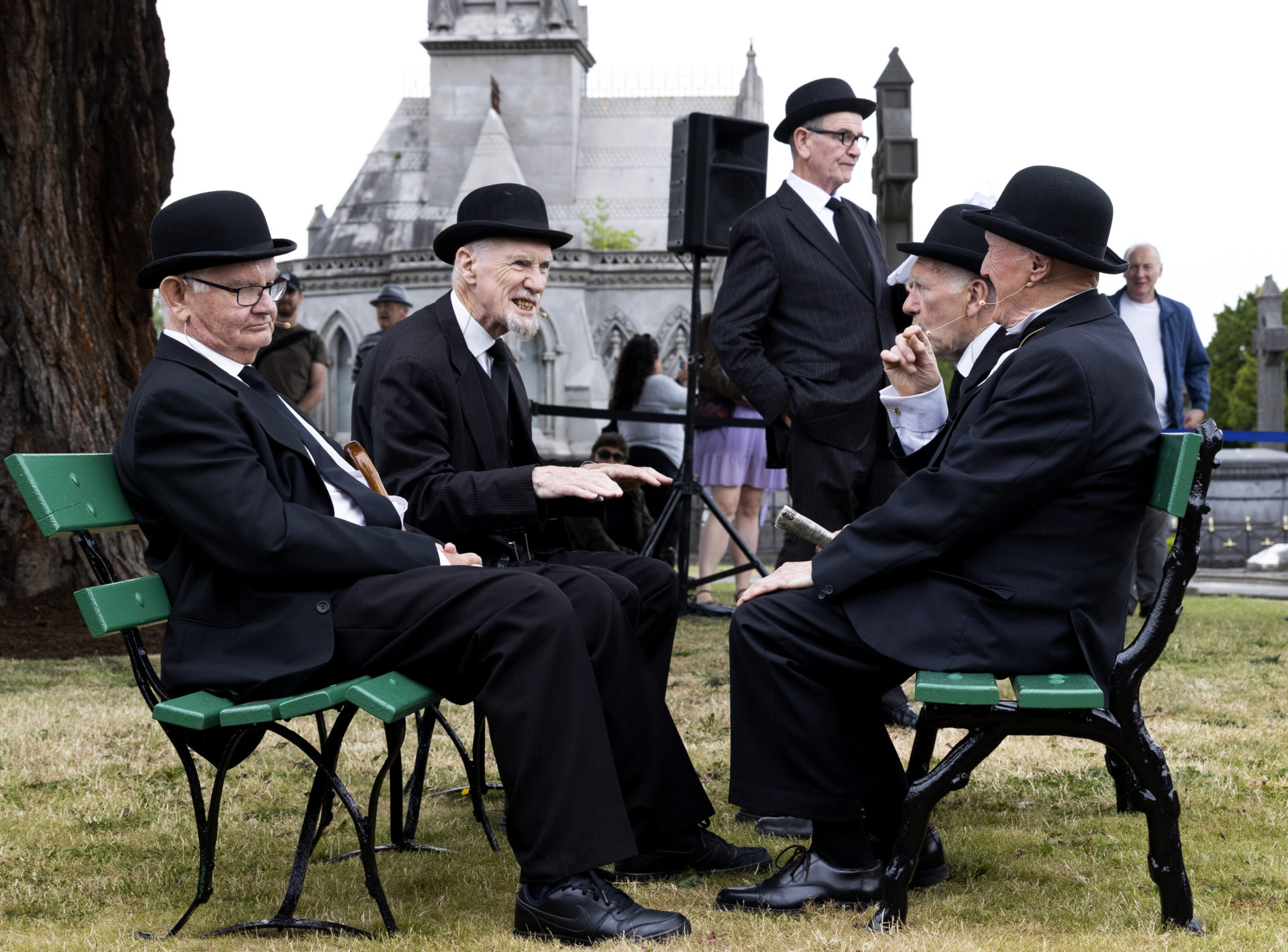 Ulysses fans dressed as Leopold Bloom to mark Bloomsday in Glasnevin Cemetery. Image:Sam Boal/Rollingnews.ie