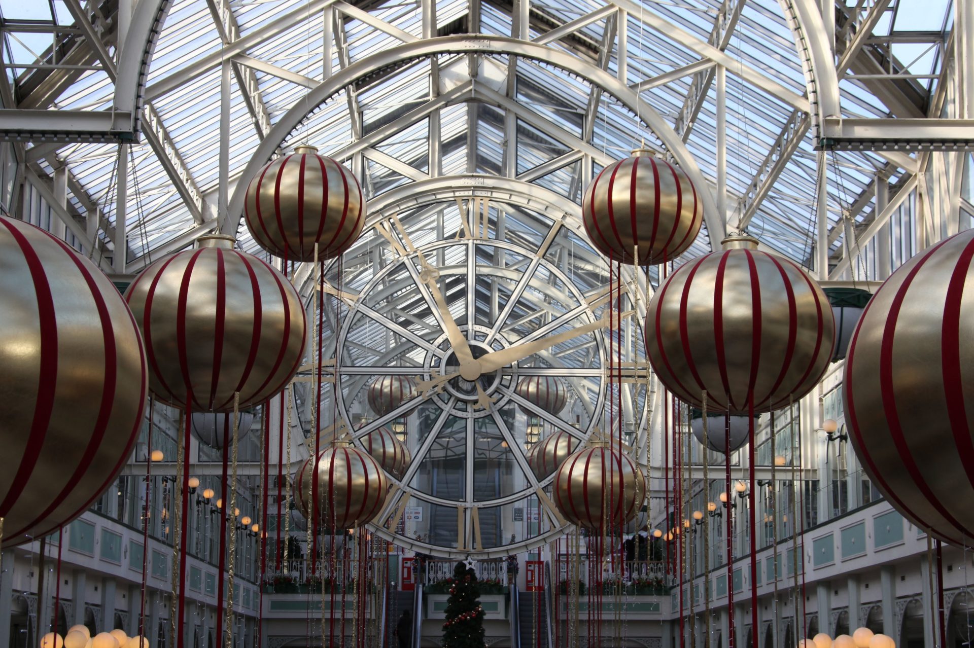 St Stephen's Green Shopping Centre in Dublin decorated for Christmas in November 2013.