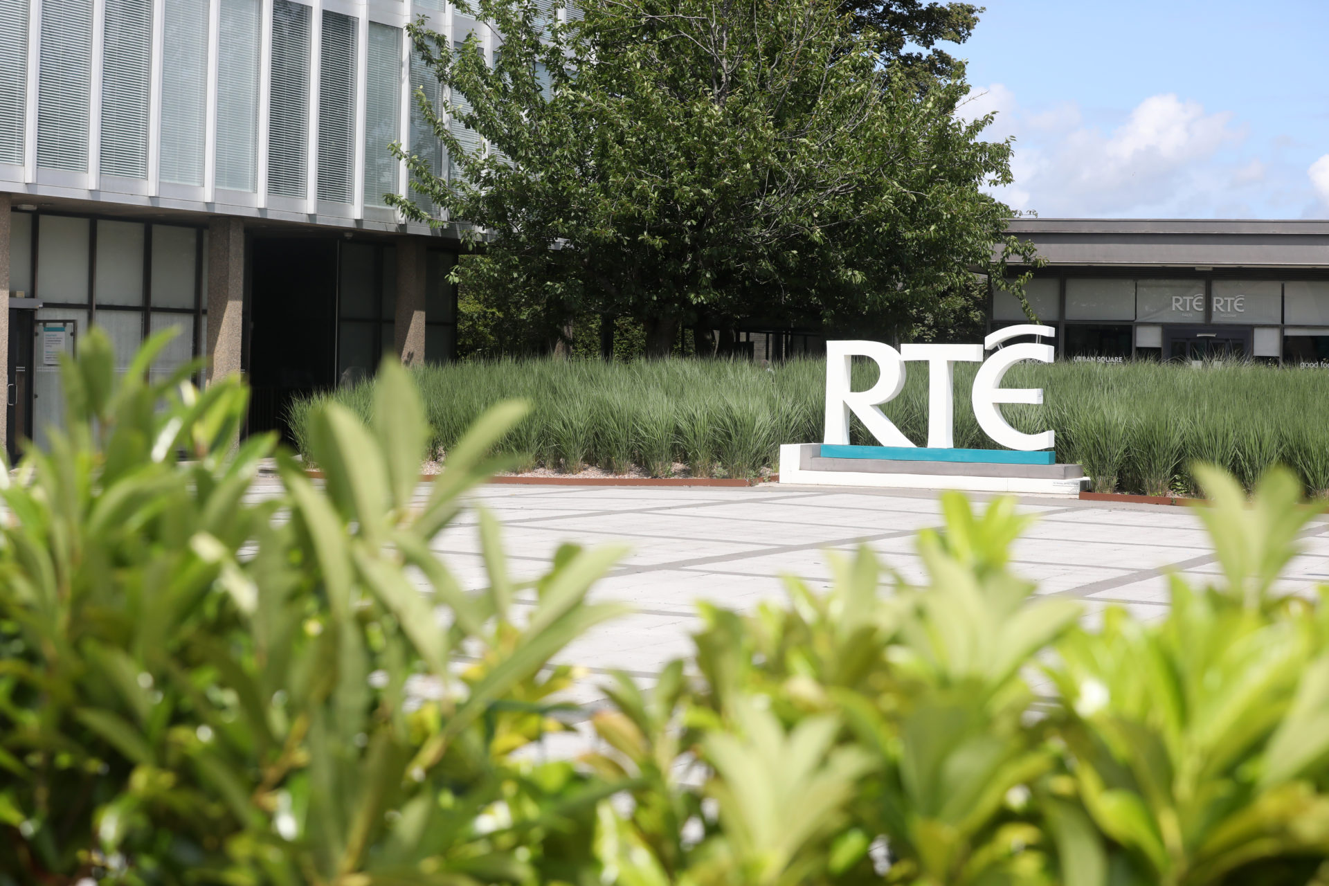 The RTÉ logo at the station in Donnybrook, Dublin 4