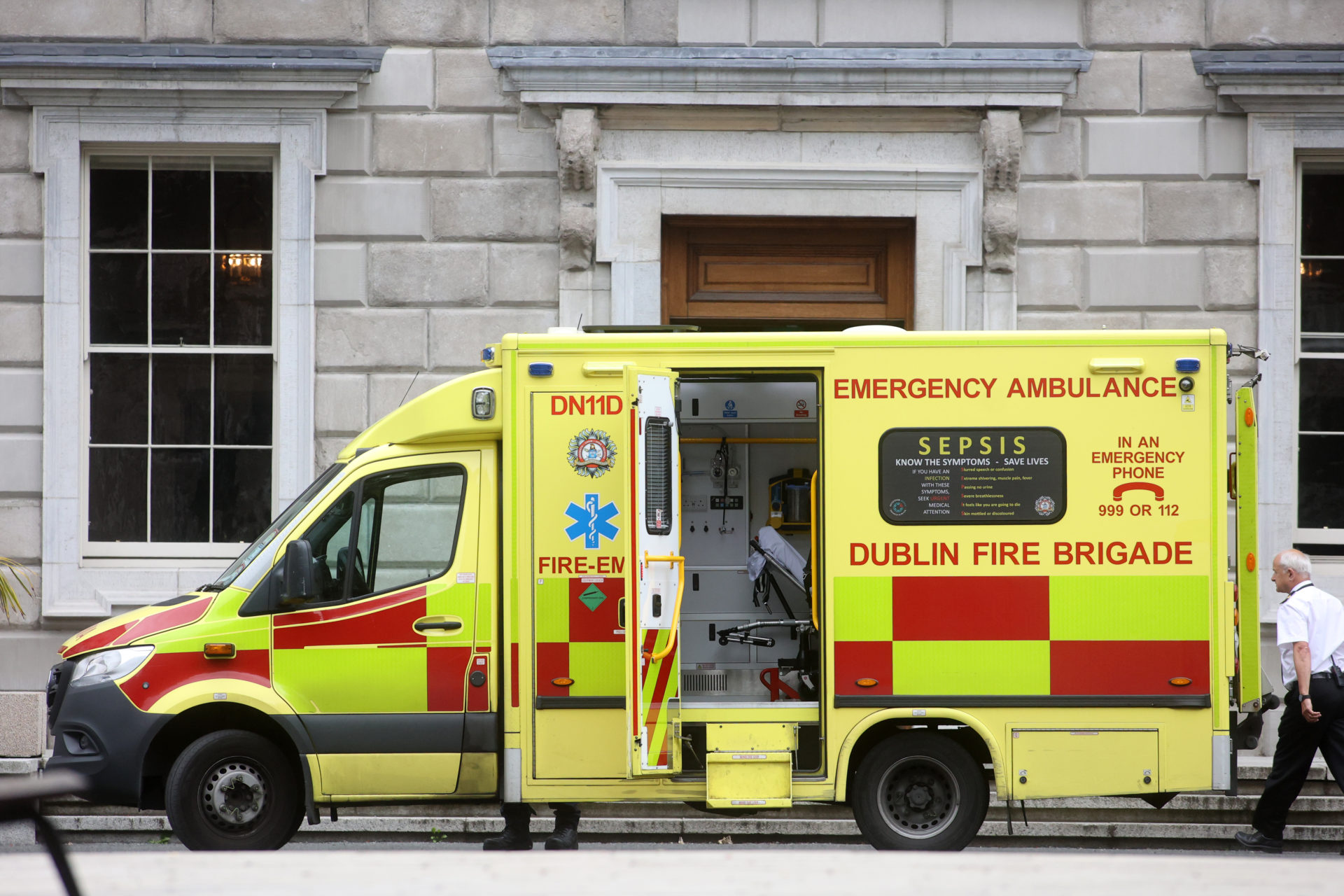 An ambulance outside Leinster House in Dublin