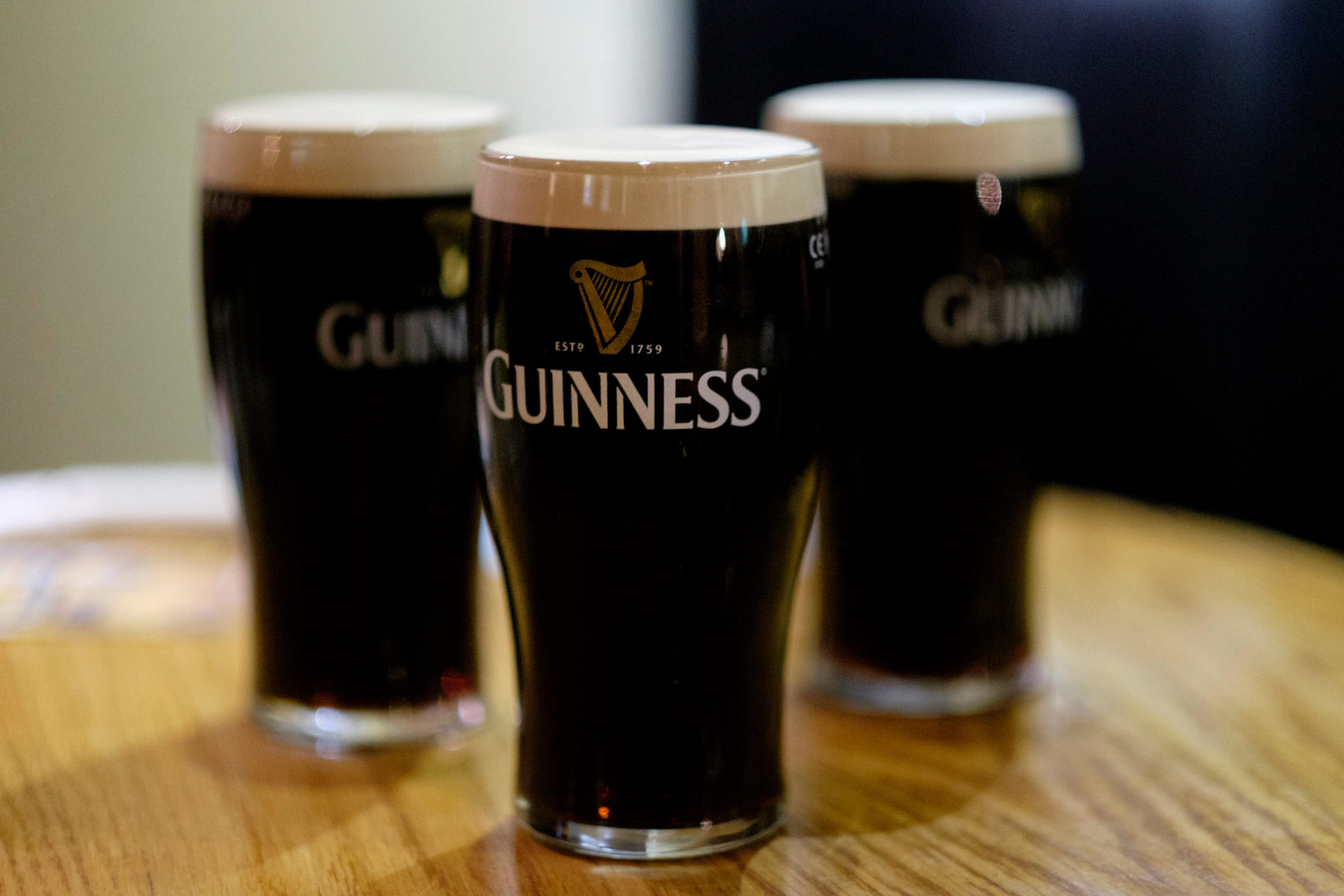 Three pints of Guinness,