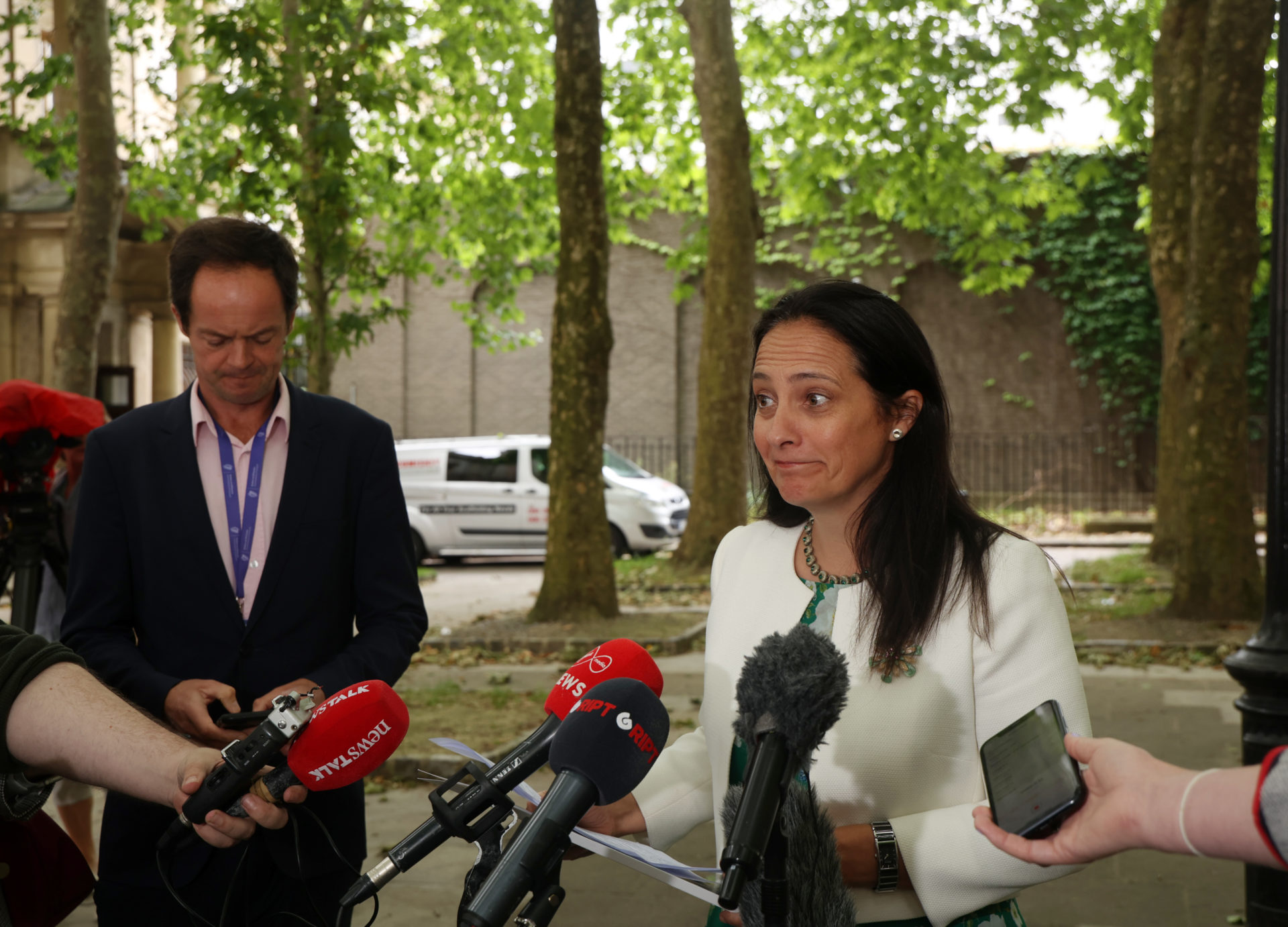 Pictured Minister for Tourism, Culture, Arts , Gaeltacht, Sport and Media, Minister Catherine Martin TD after meeting with (NOT PICTURED incoming RTE Director General Kevin Bakhurst, Chair RTE Board Siún Ní Raghallaigh and Interim Deputy Director General Kevin Lynch) this morning at her Department. Photo: Sam Boal/Rollingnews.ie