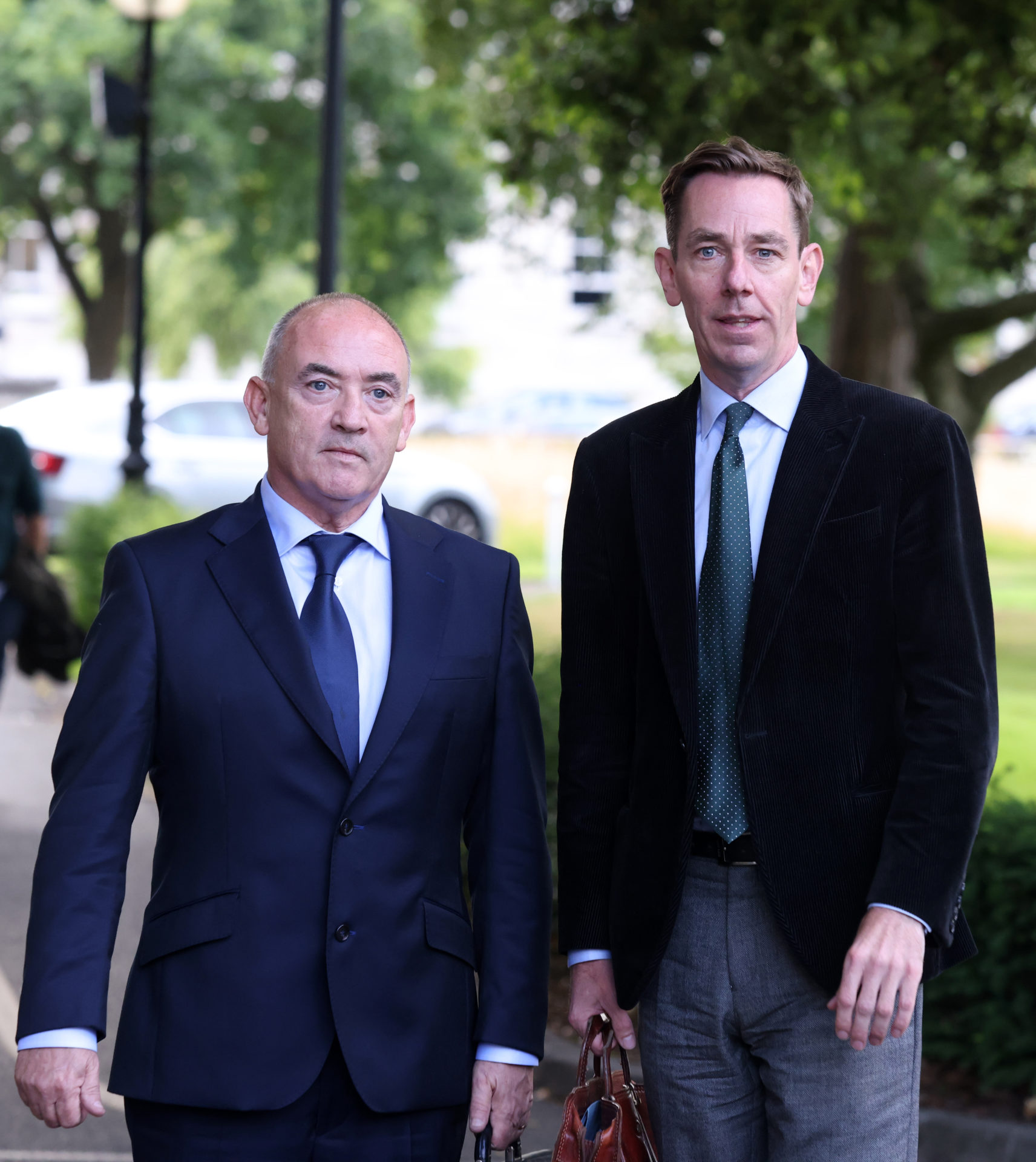  RTE Radio Presenter Ryan Tubridy leaving at the Dail (Leinster House) with his agent Noel Kelly after giving evidence at the Public Accounts committee in the morning and the media Committee in the afternoon in relation to his pay issues.