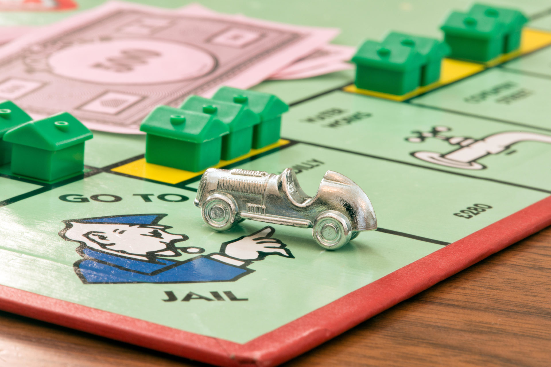 The metal car piece on the go to jail square in Monopoly. Image: Martin Bennett / Alamy