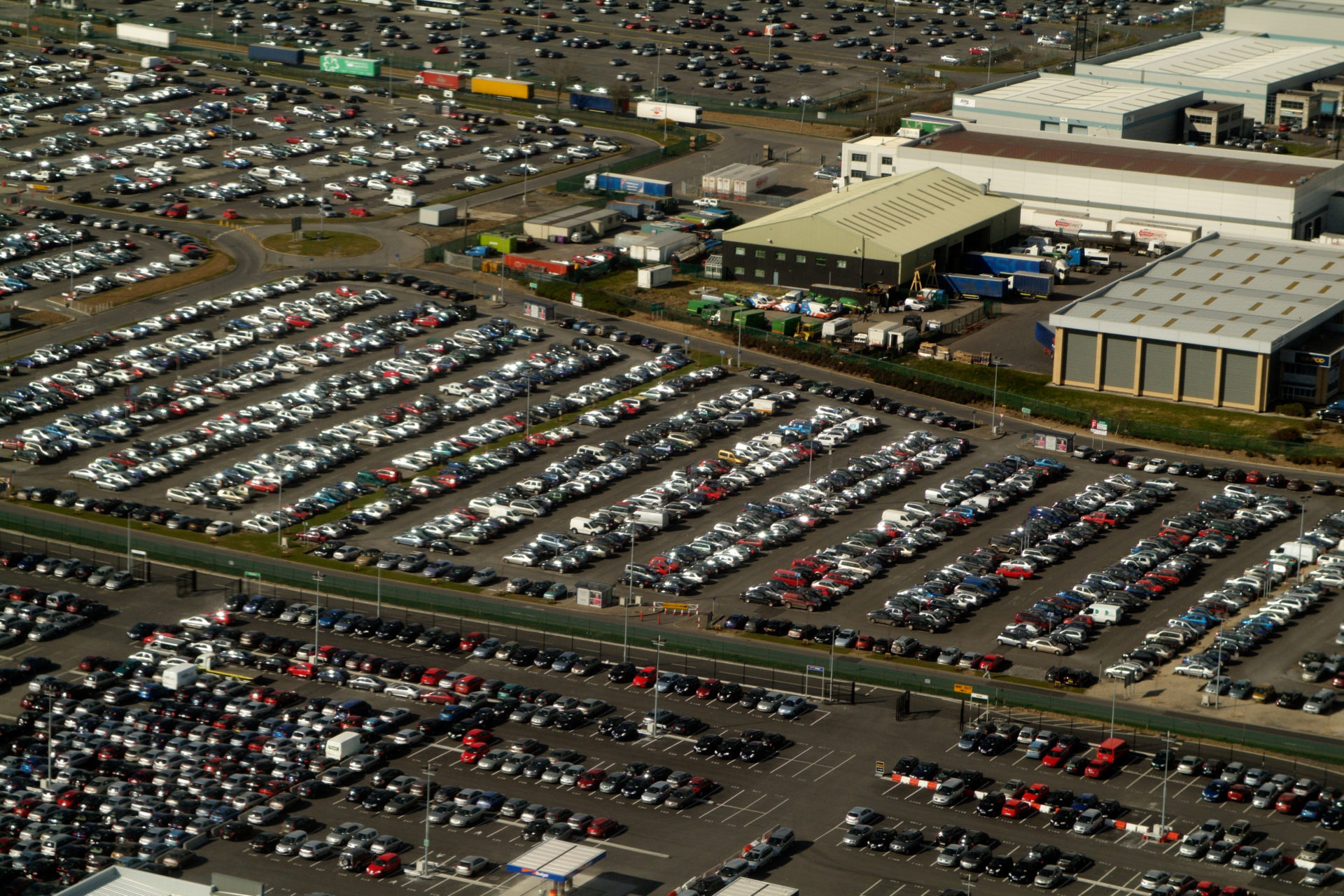 Car Parking and Industrial Units Dublin Airport Ireland. Image: Peter Titmuss / Alamy Stock Photo 