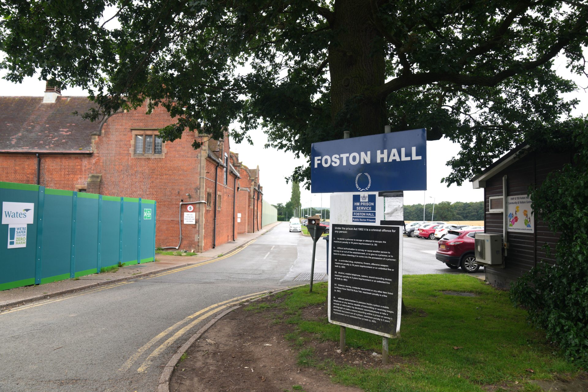 Foston Hall prison in Derbyshire, UK, where Carla Foster is being held ahead of her release.