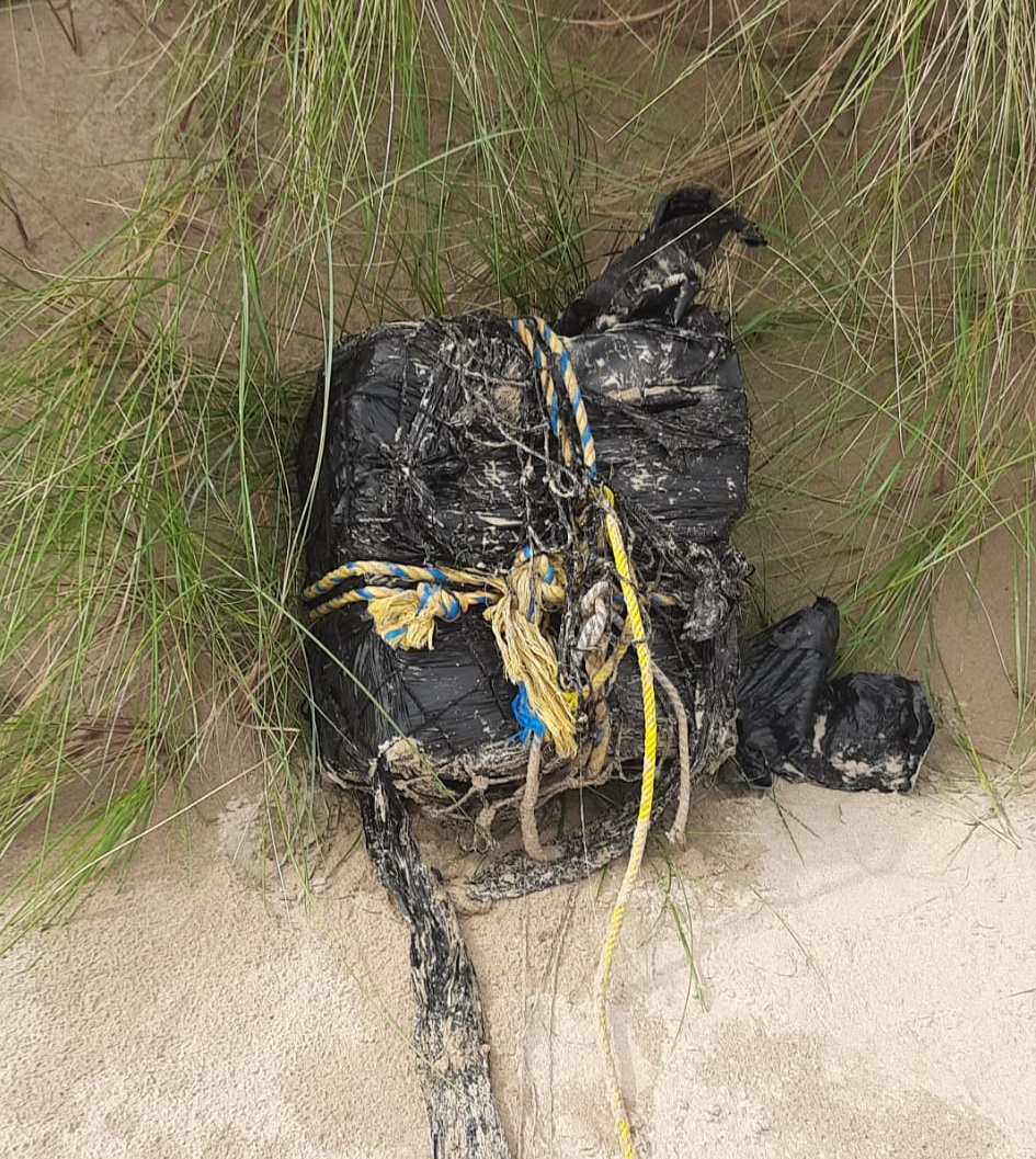 One of the packages found on a beach in Co Donegal