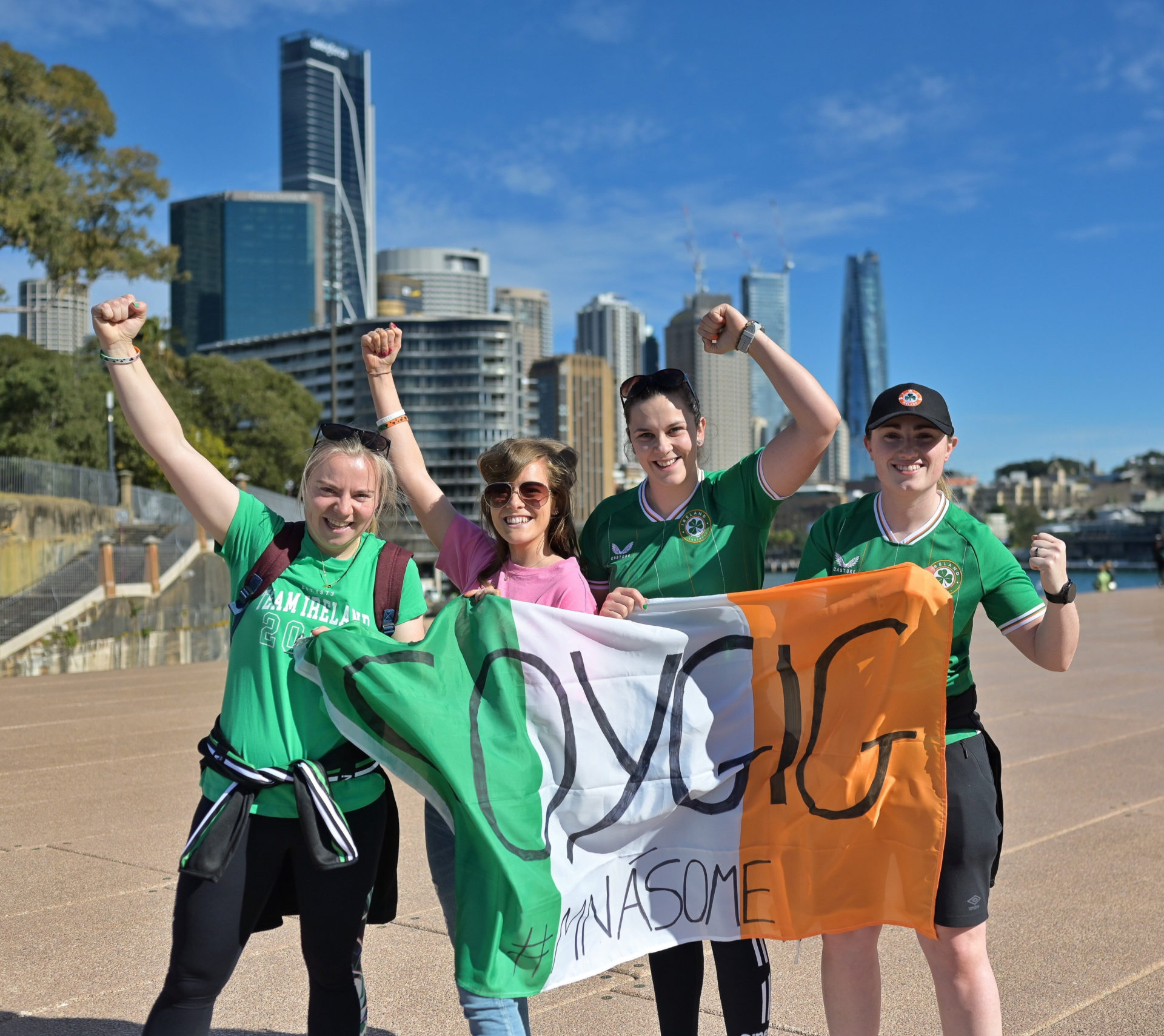 Republic of Ireland supporters in Sydney ahead of the FIFA Women's World Cup 2023 Group B match against Australia