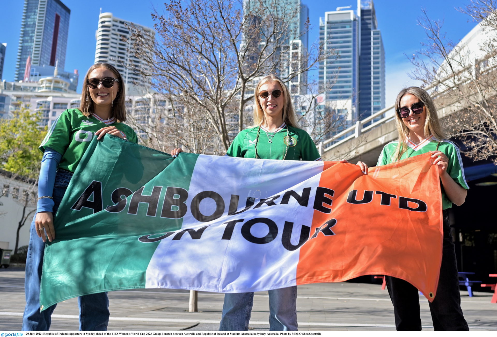 Republic of Ireland supporters in Sydney ahead of the FIFA Women's World Cup 2023 Group B match against Australia,