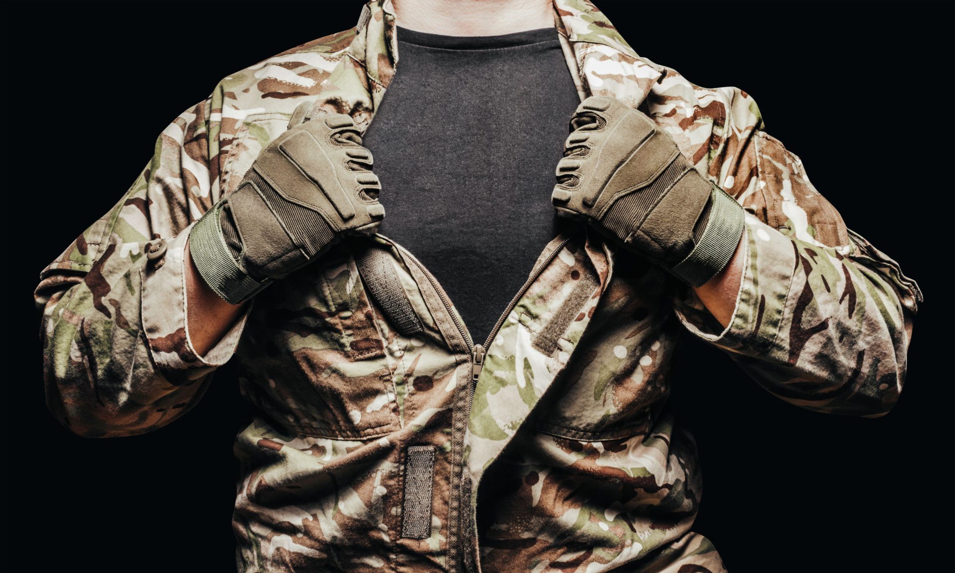 A soldier in ‘Multicam’ camouflage