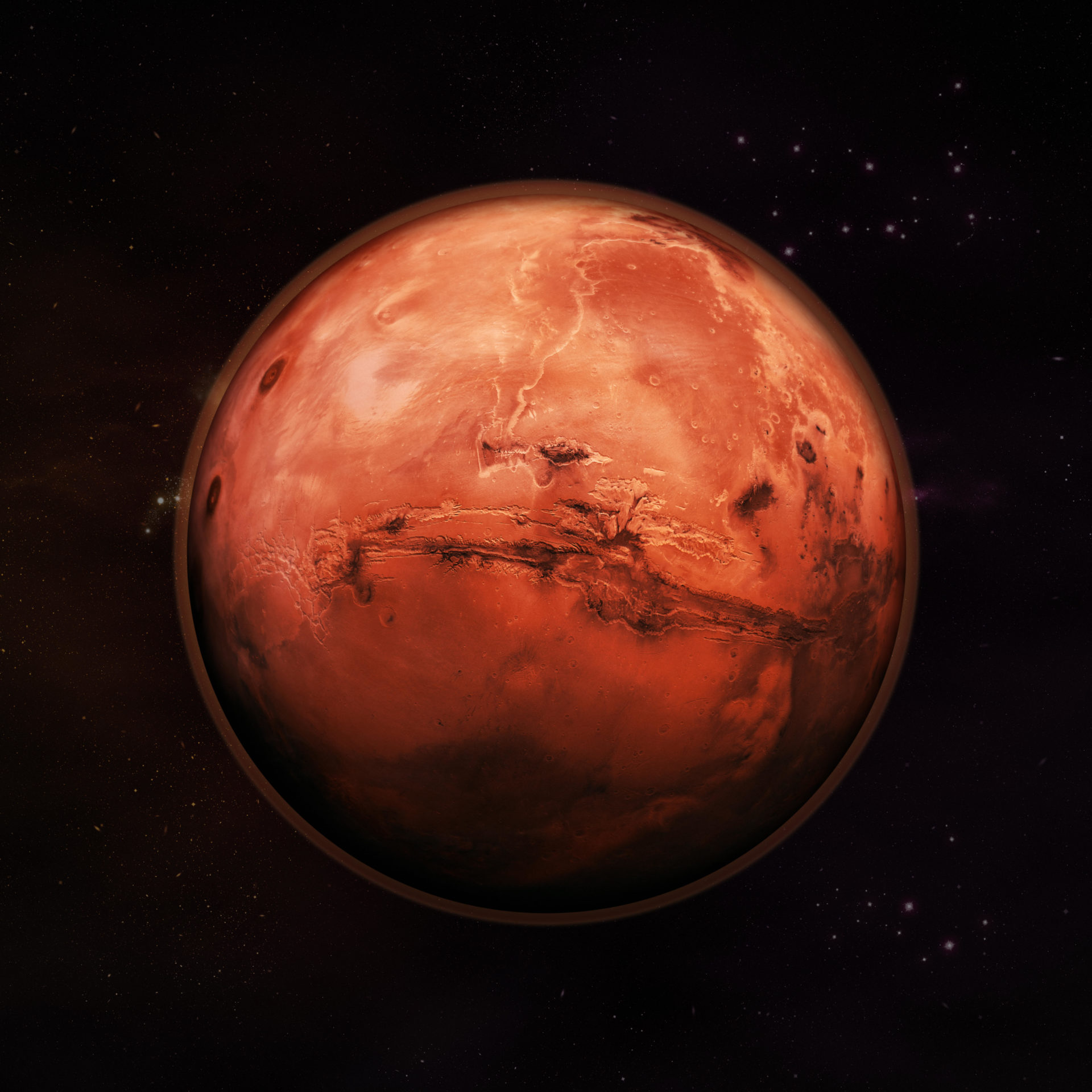 Planet Mars in space. 