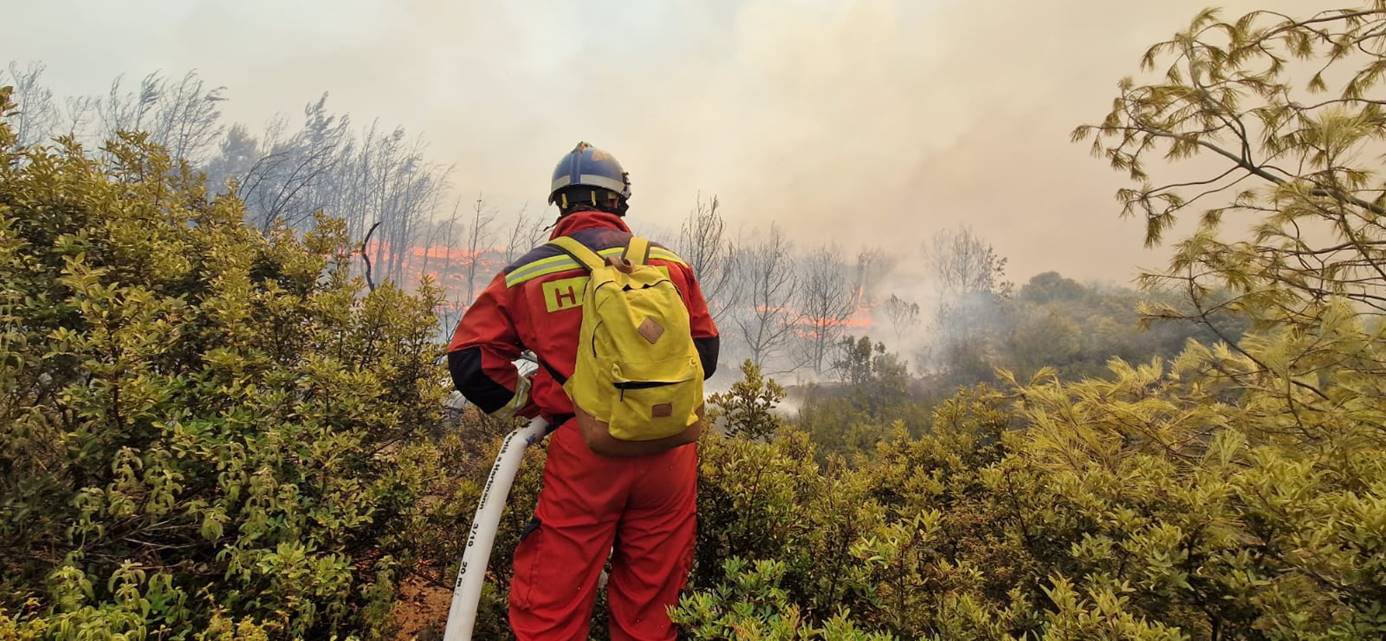 Firefighters tackle blazes in Greece