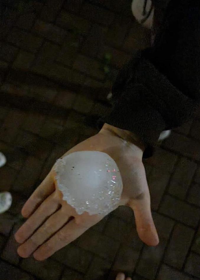 Hailstone from Peschiera, Lake Garda after hailstorm (Photo by Jim Dunne)