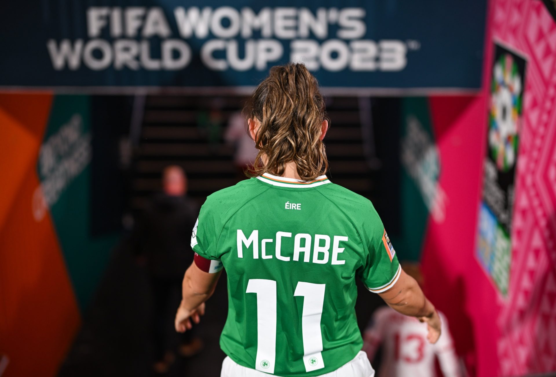 Republic of Ireland captain Katie McCabe after the loss to Canada in the FIFA Women's World Cup, 26-07-2023. Image: Stephen McCarthy/Sportsfile