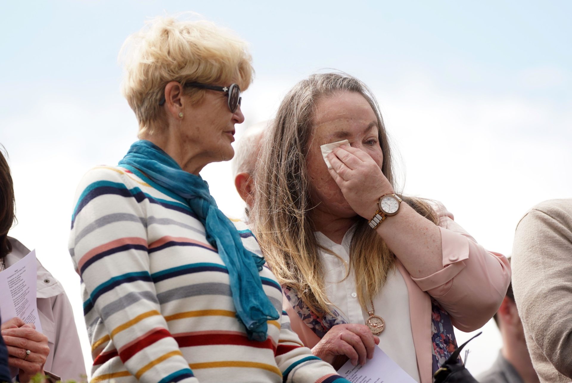 Omagh bombing survivor Donna-Marie McGillion (centre right). August 13, 2023. 