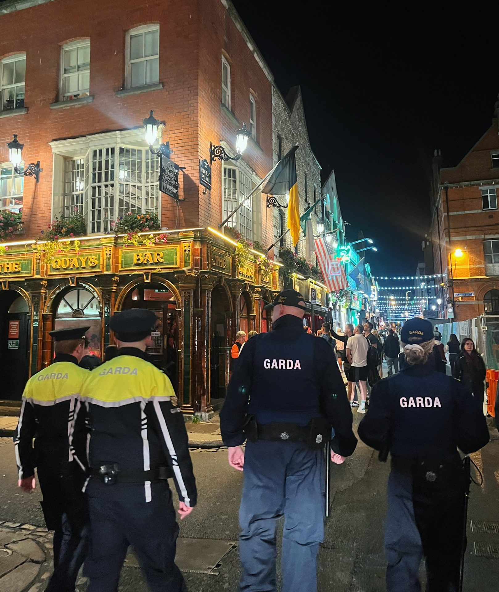 Gardaí on patrol in Dublin's Temple Bar