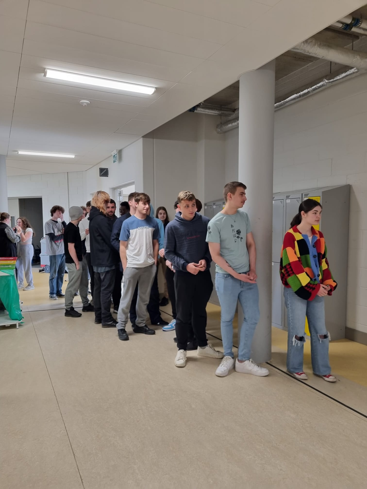 Students wait for their results at Naas Community College in Co Kildare