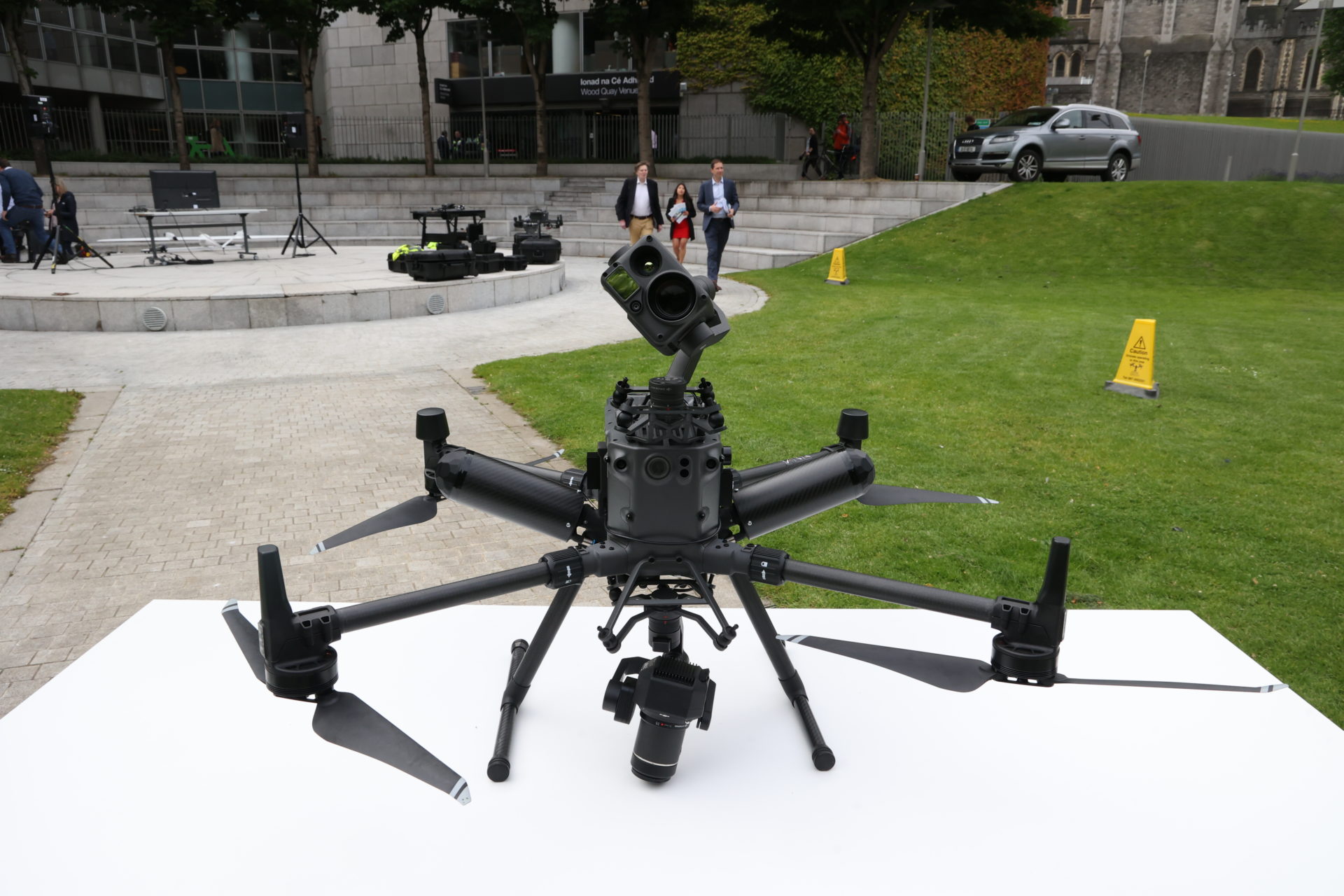 A drone displayed by Dublin City Council as it published a report on the use of drone technology in local government