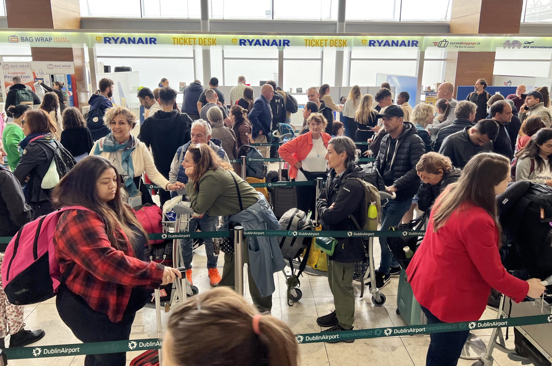 Passengers stranded at Dublin Airport after a technical glitch with UK air traffic control.