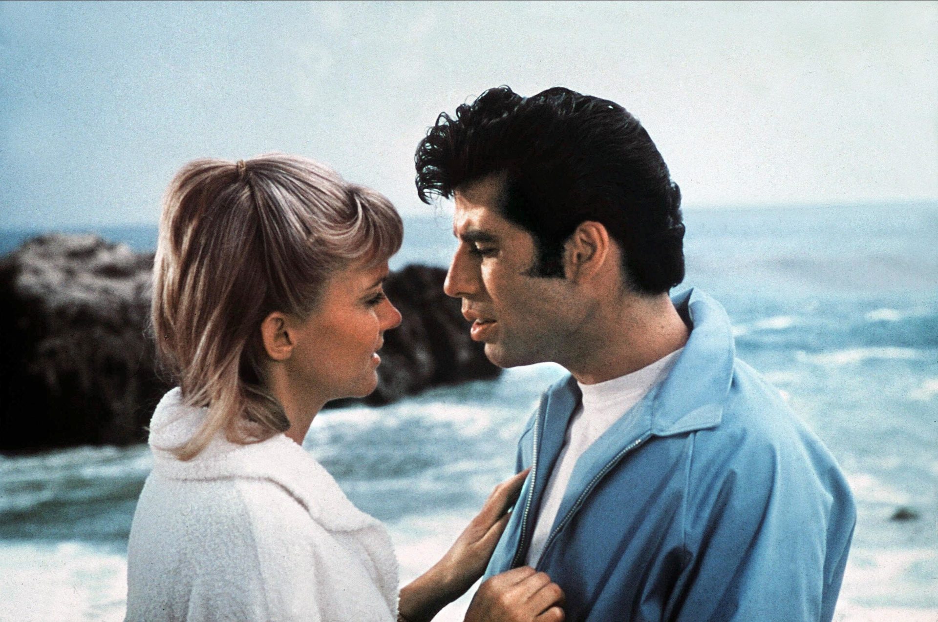 Olivia Newton-John and John Travolta as Sandy and Danny in 1978's Grease