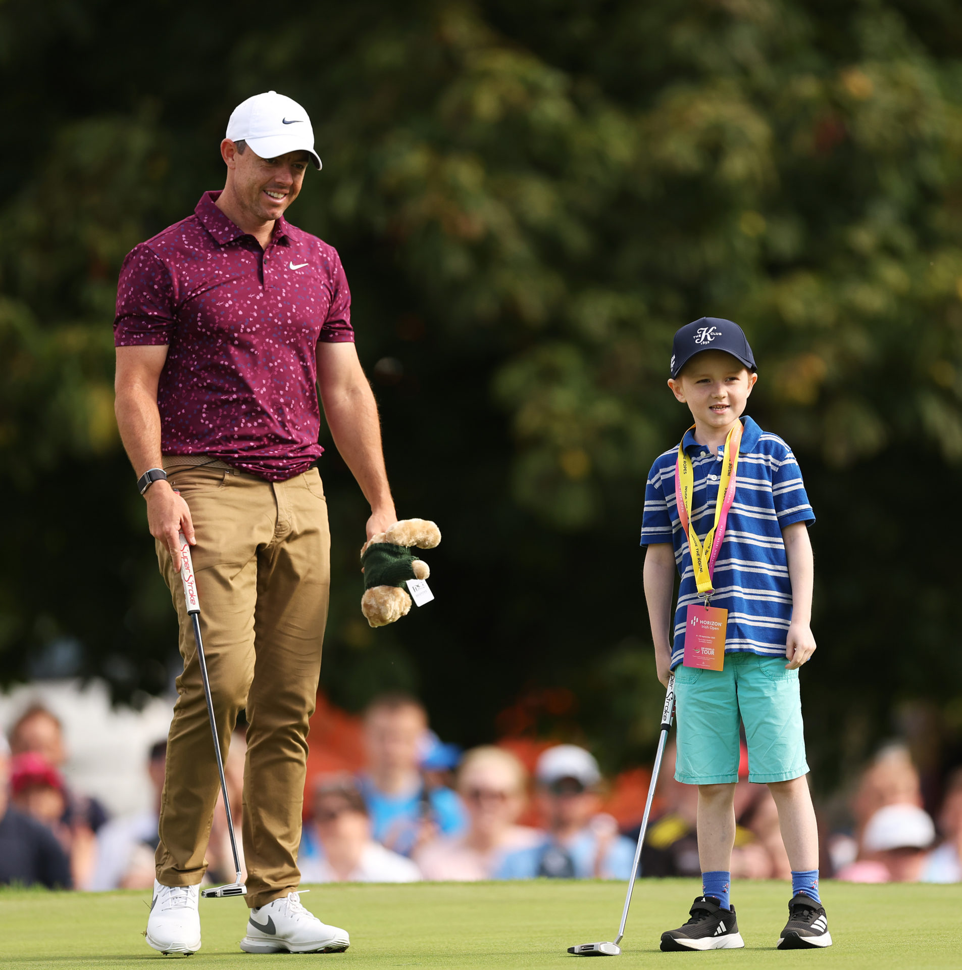Rory McIlroy with Michael Horgan during the Pro-Am prior to the Horizon Irish Open at The K Club